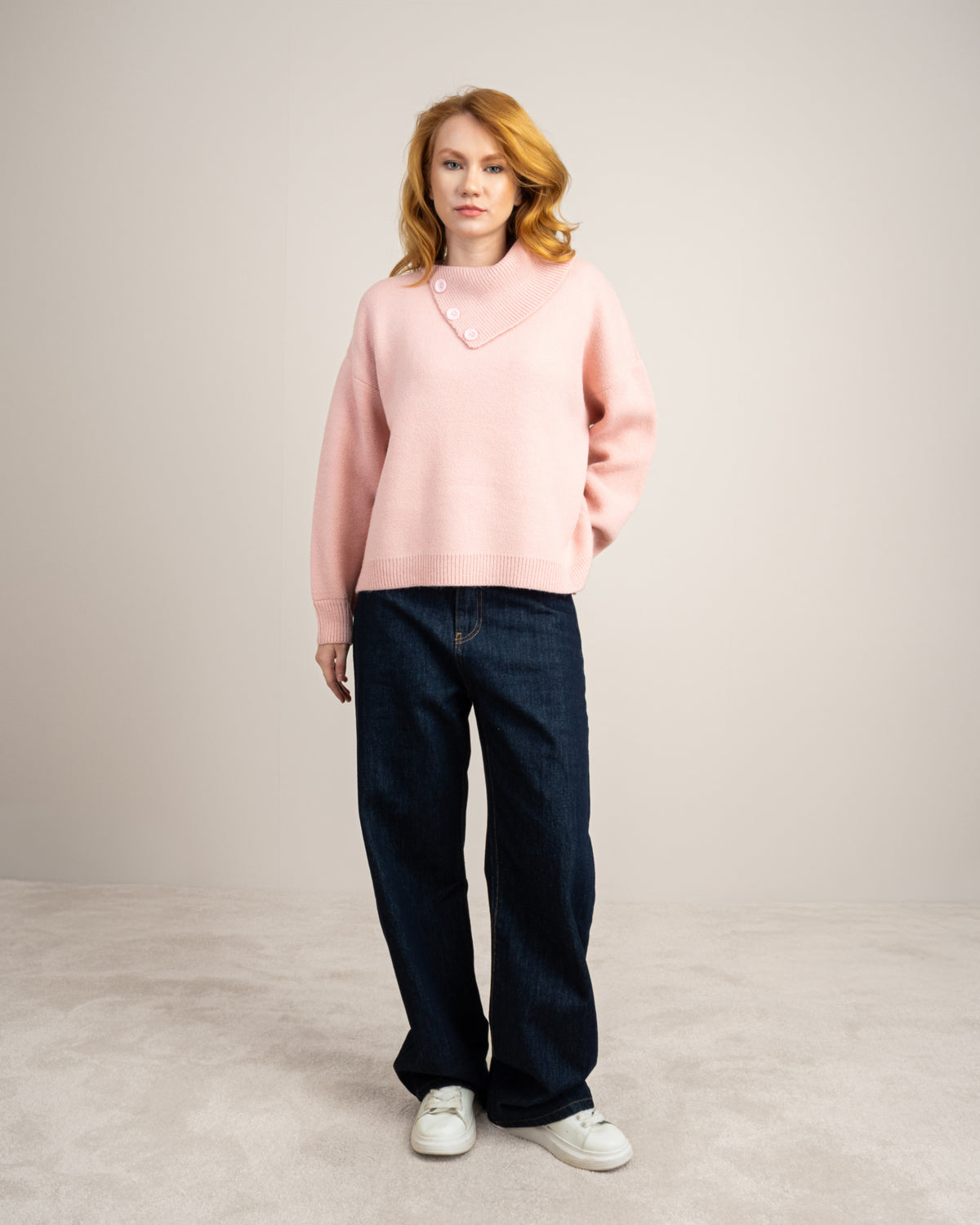 Knitwear Pullover - With Button Neck