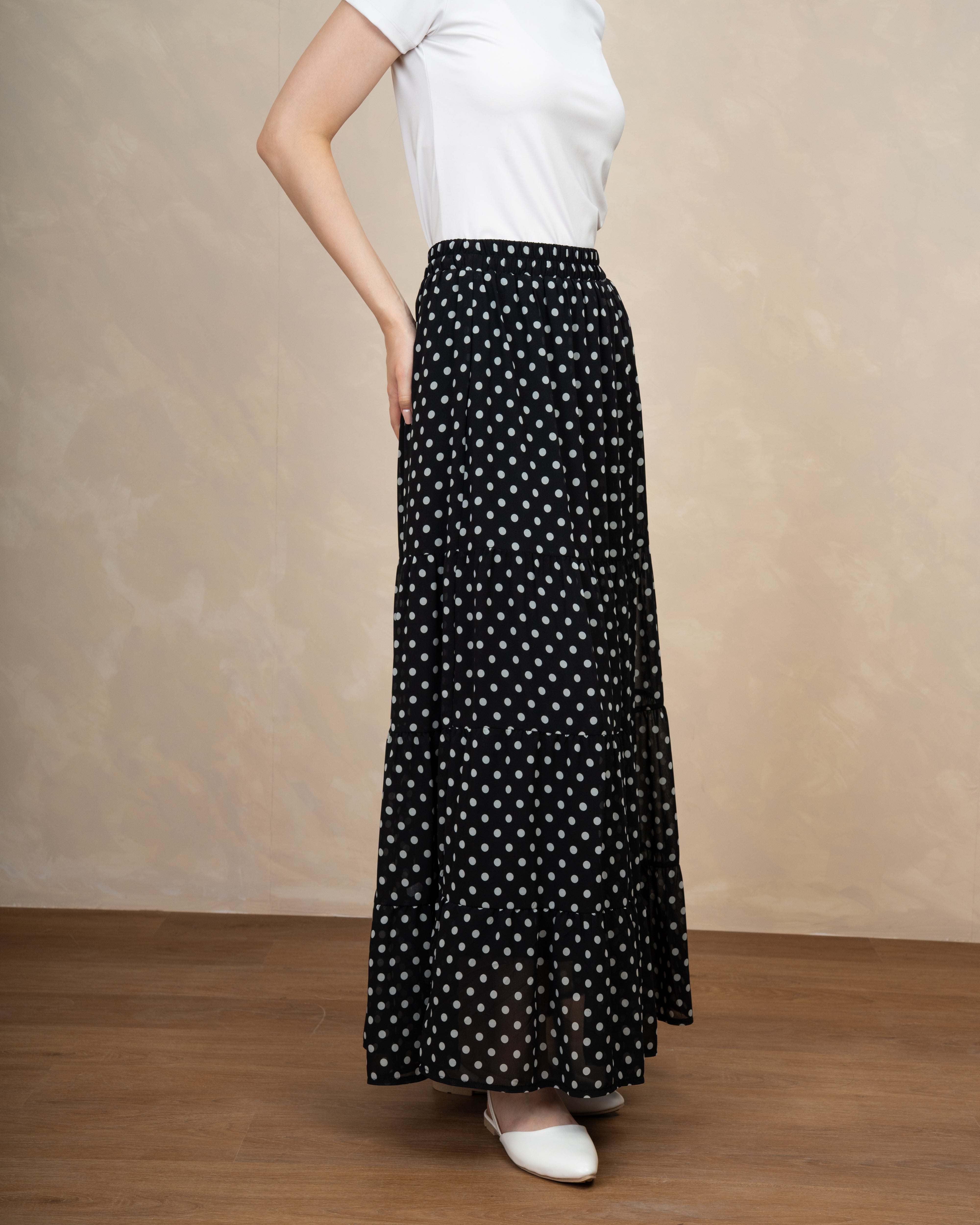 Long Polka Dot Skirt