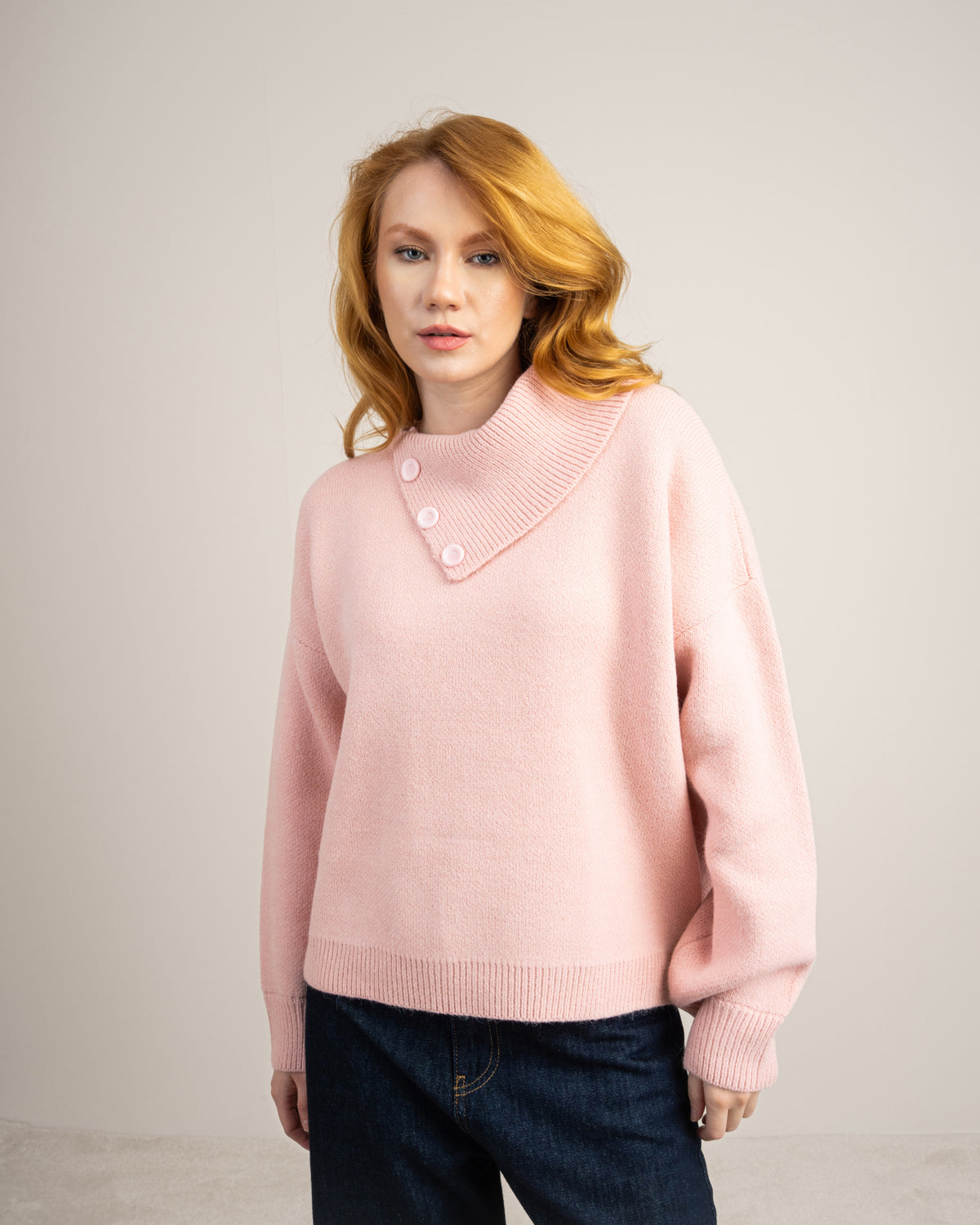 Knitwear Pullover - With Button Neck