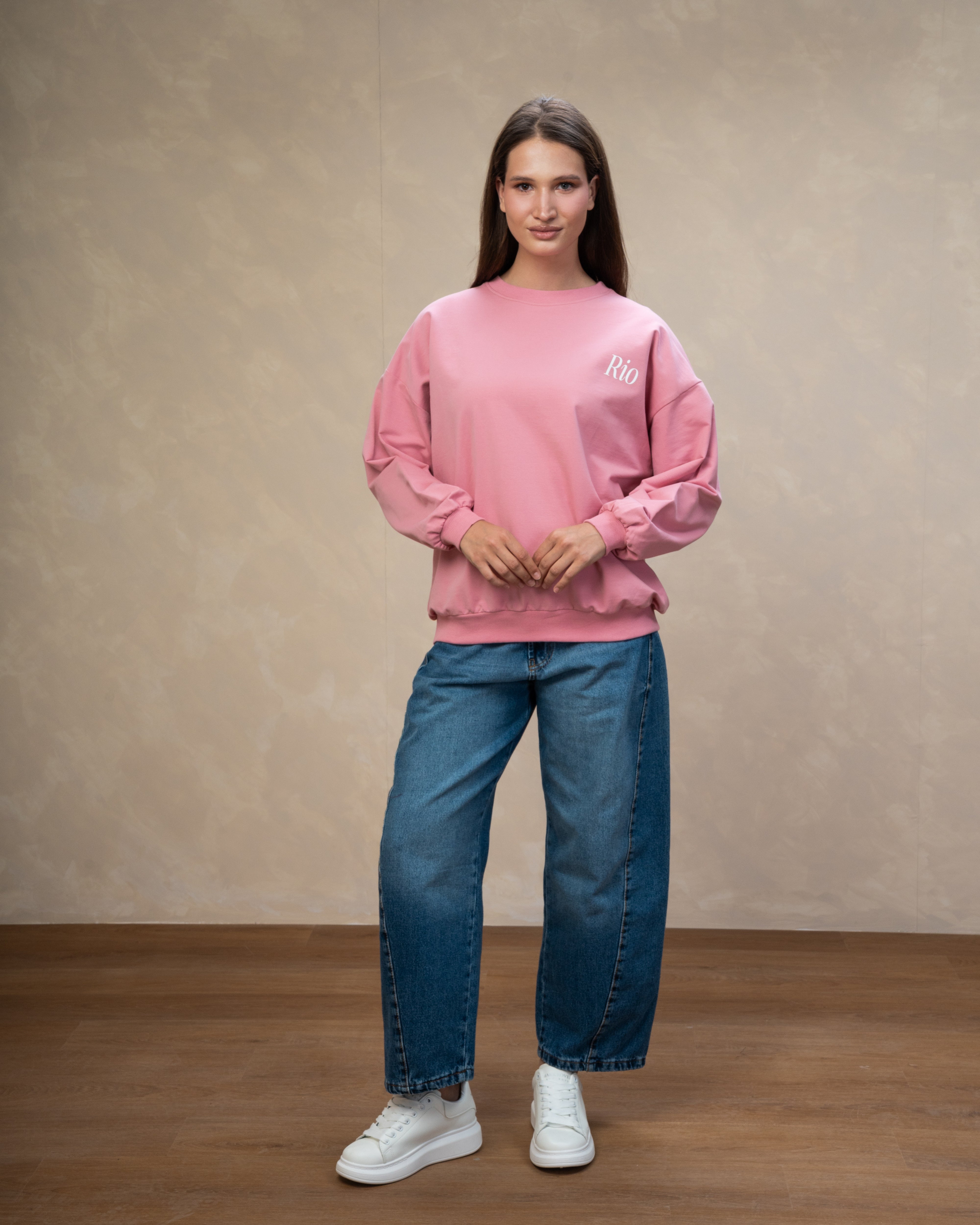 Floral Leaf Back Print Sweatshirt