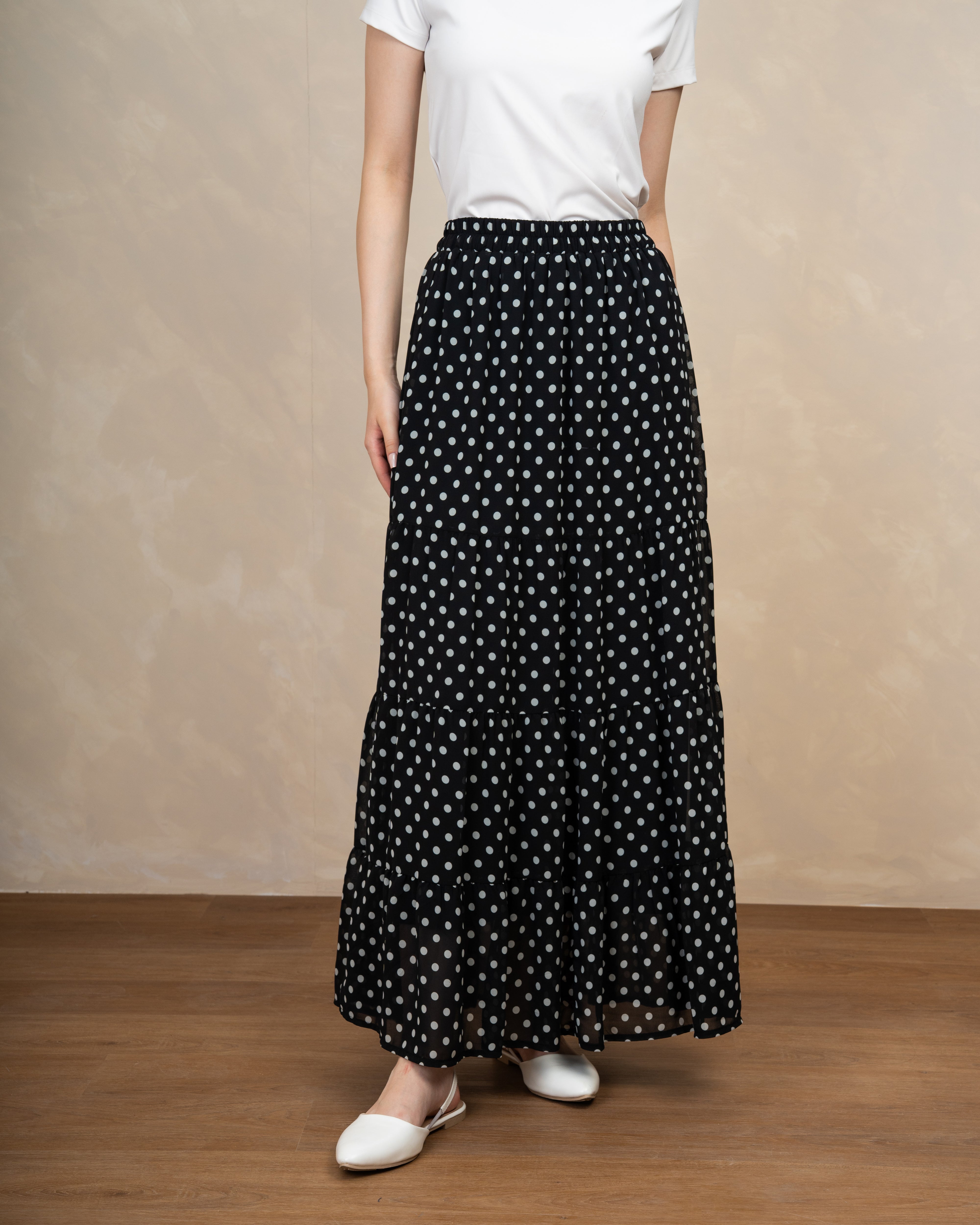 Long Polka Dot Skirt