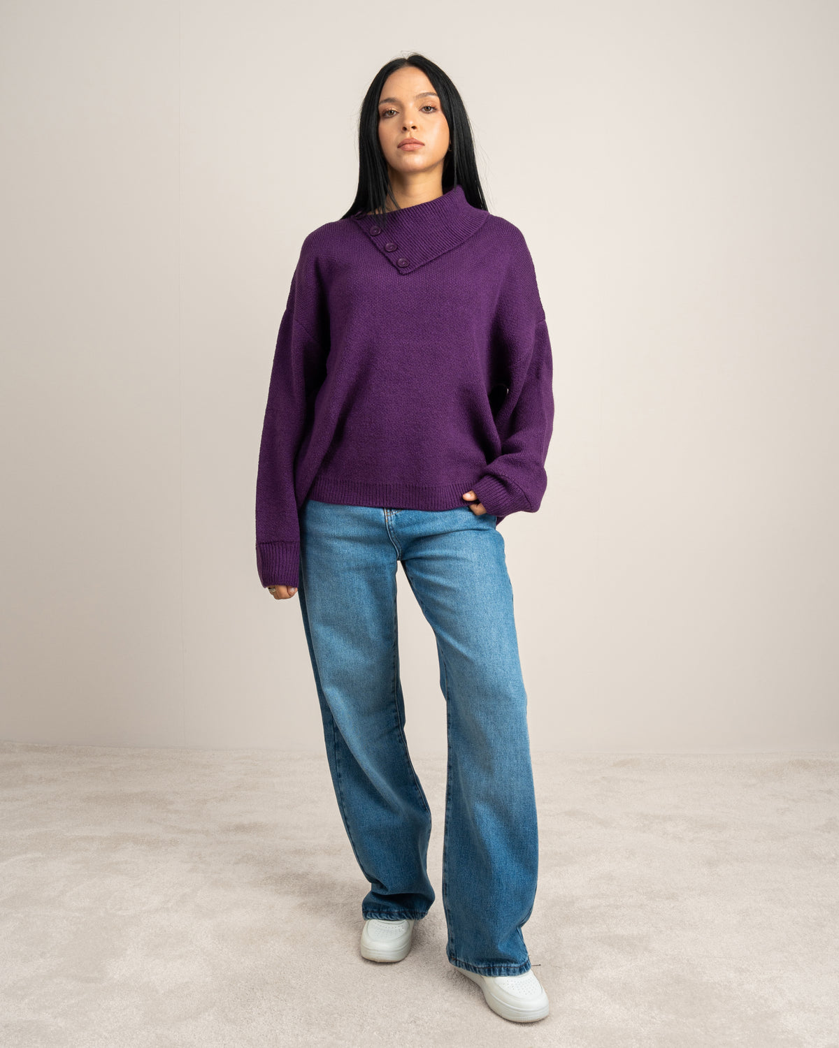 Knitwear Pullover - With Button Neck
