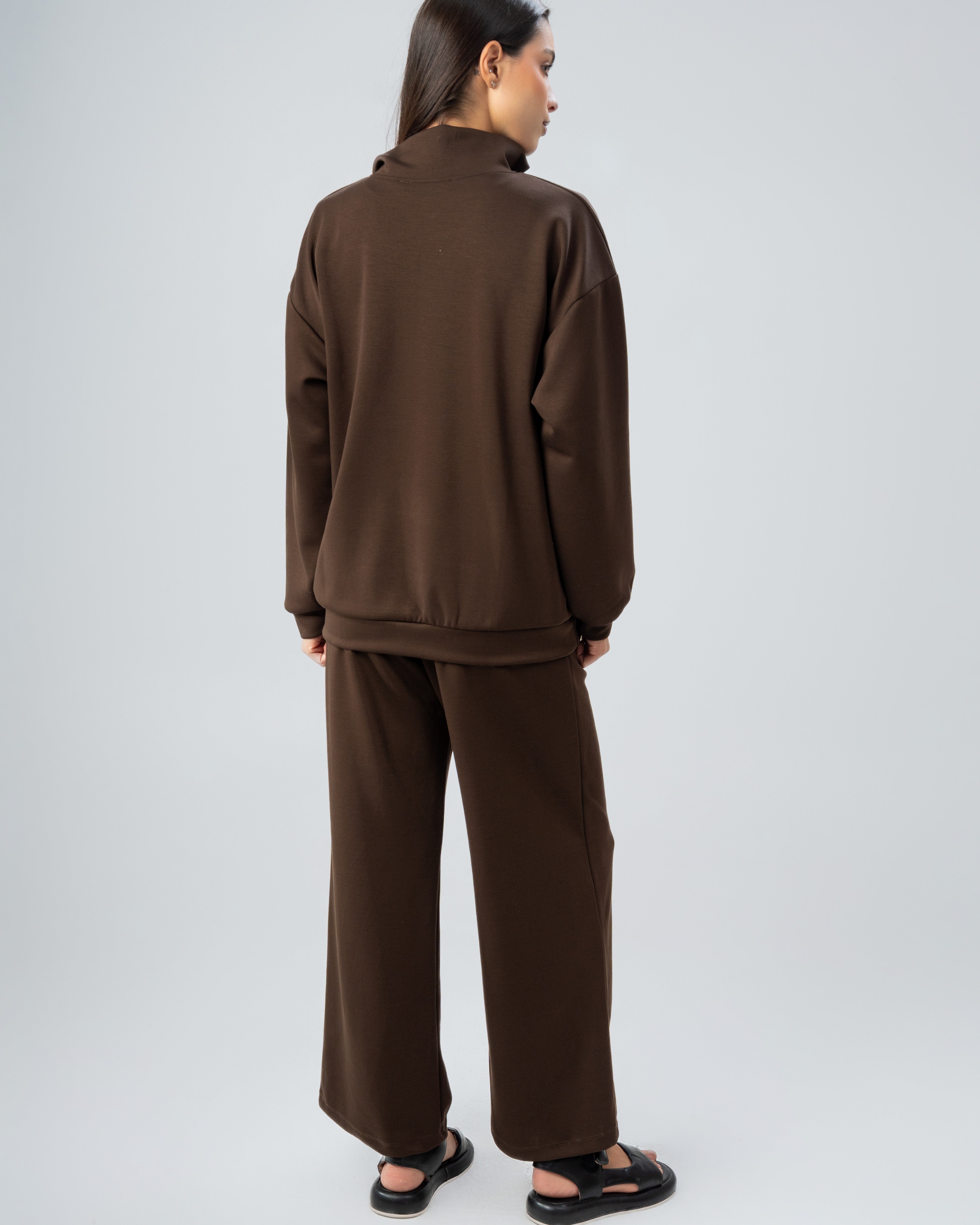 Plain Zip Neck Sweatshirt