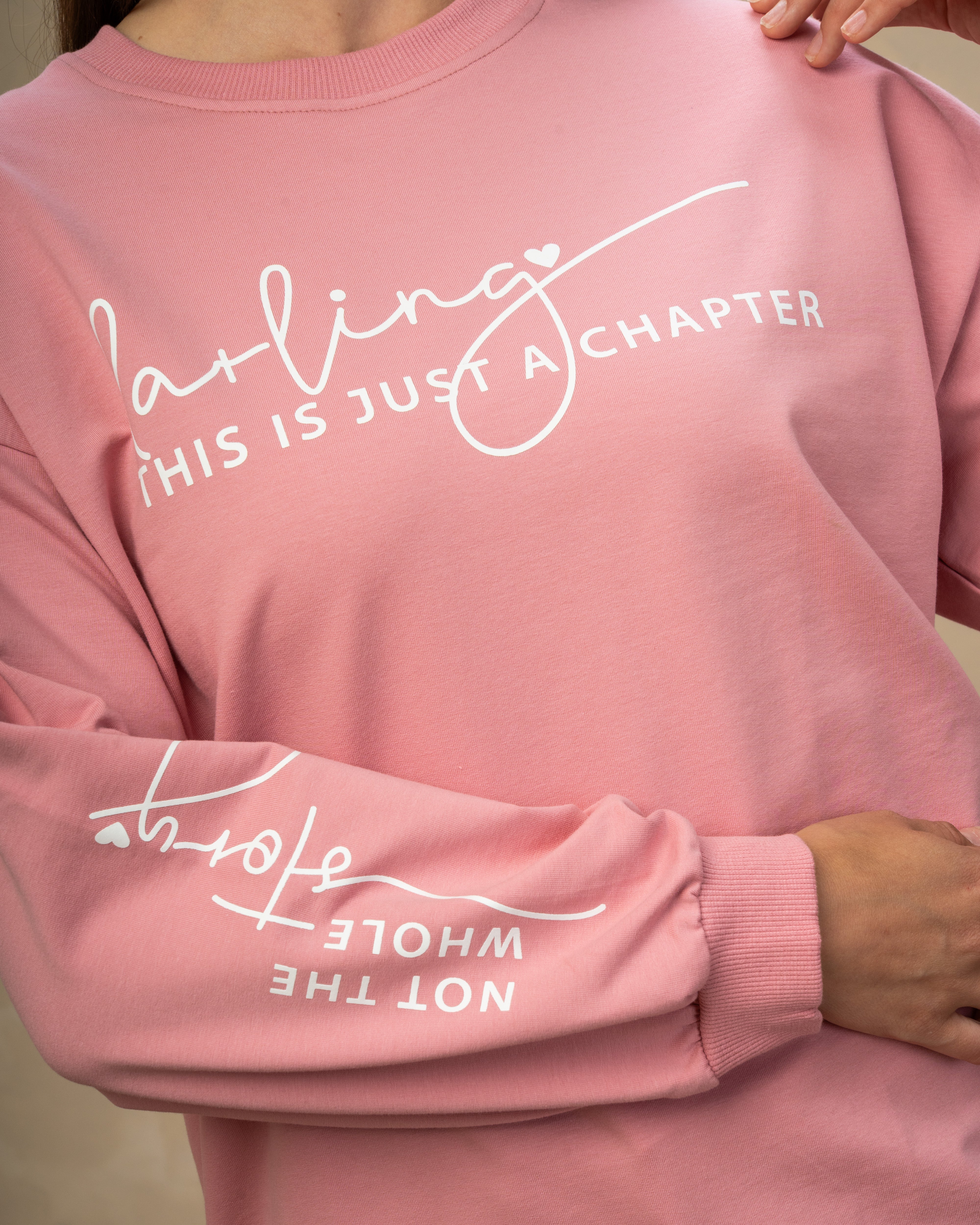 Text Print Sweatshirt  - With Sleeve Detail