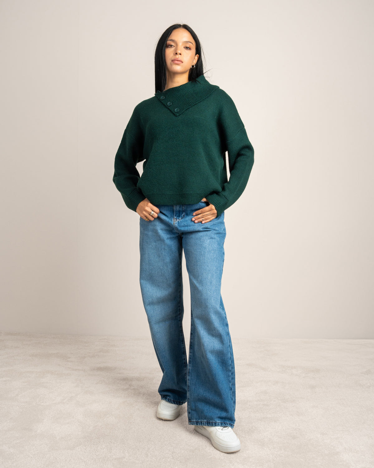 Knitwear Pullover - With Button Neck