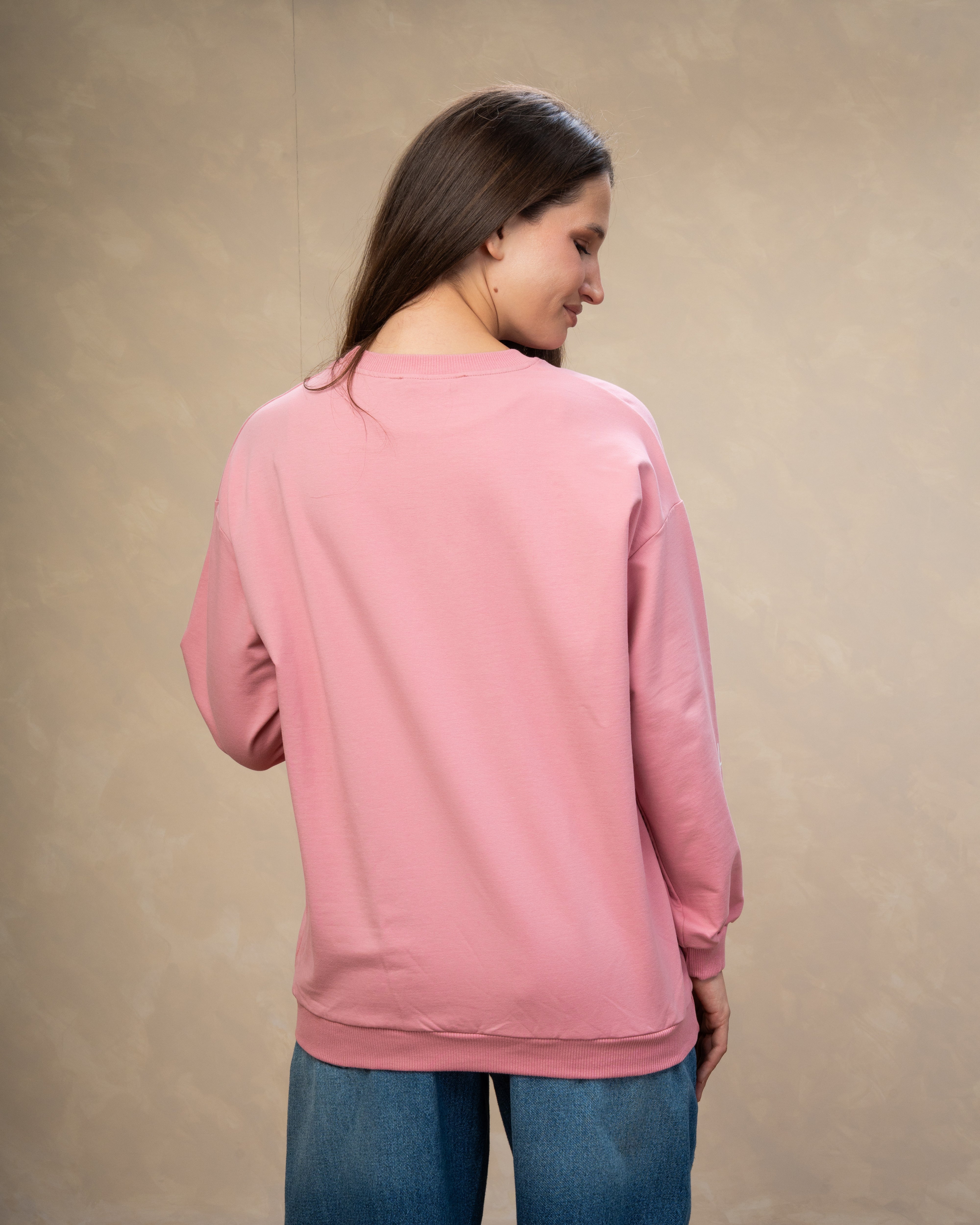 Text Print Sweatshirt  - With Sleeve Detail