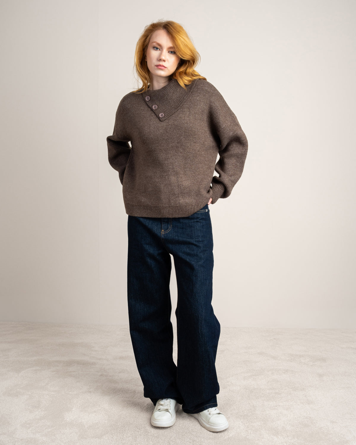Knitwear Pullover - With Button Neck