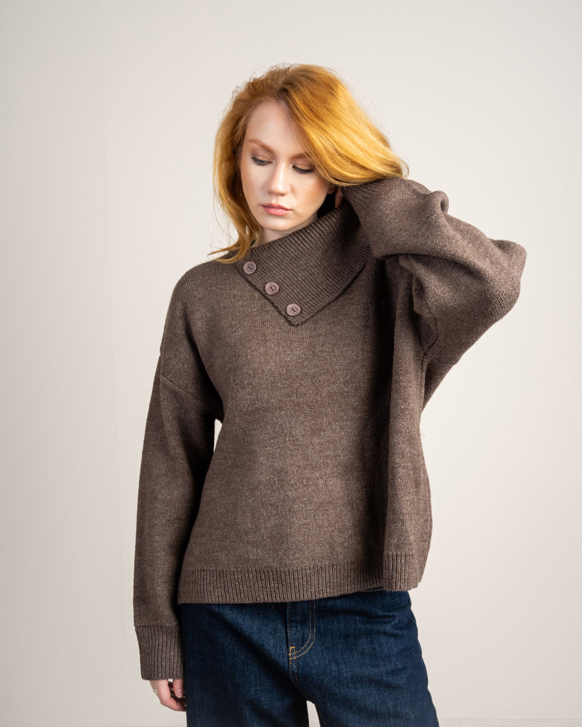 Knitwear Pullover - With Button Neck