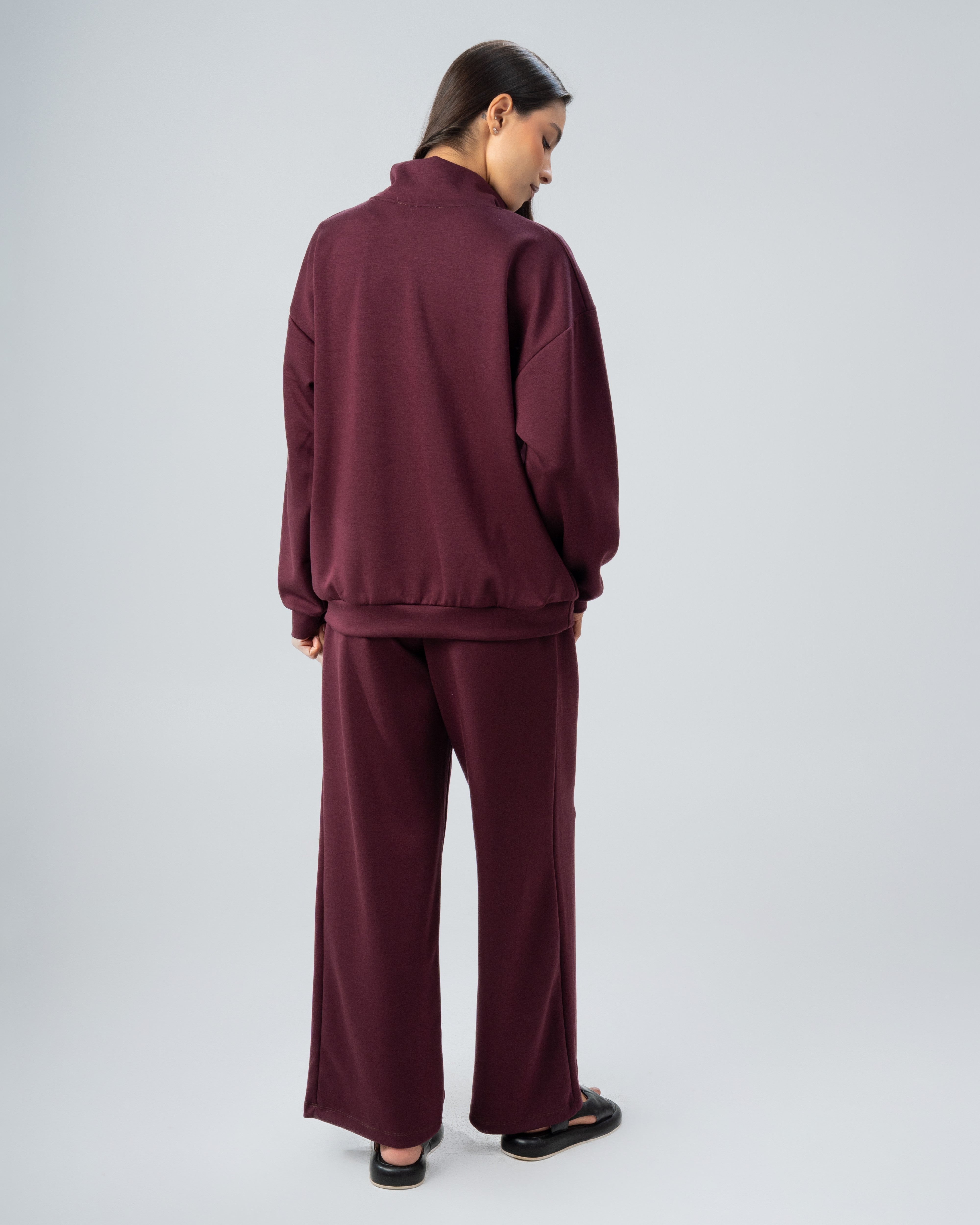 Plain Zip Neck Sweatshirt