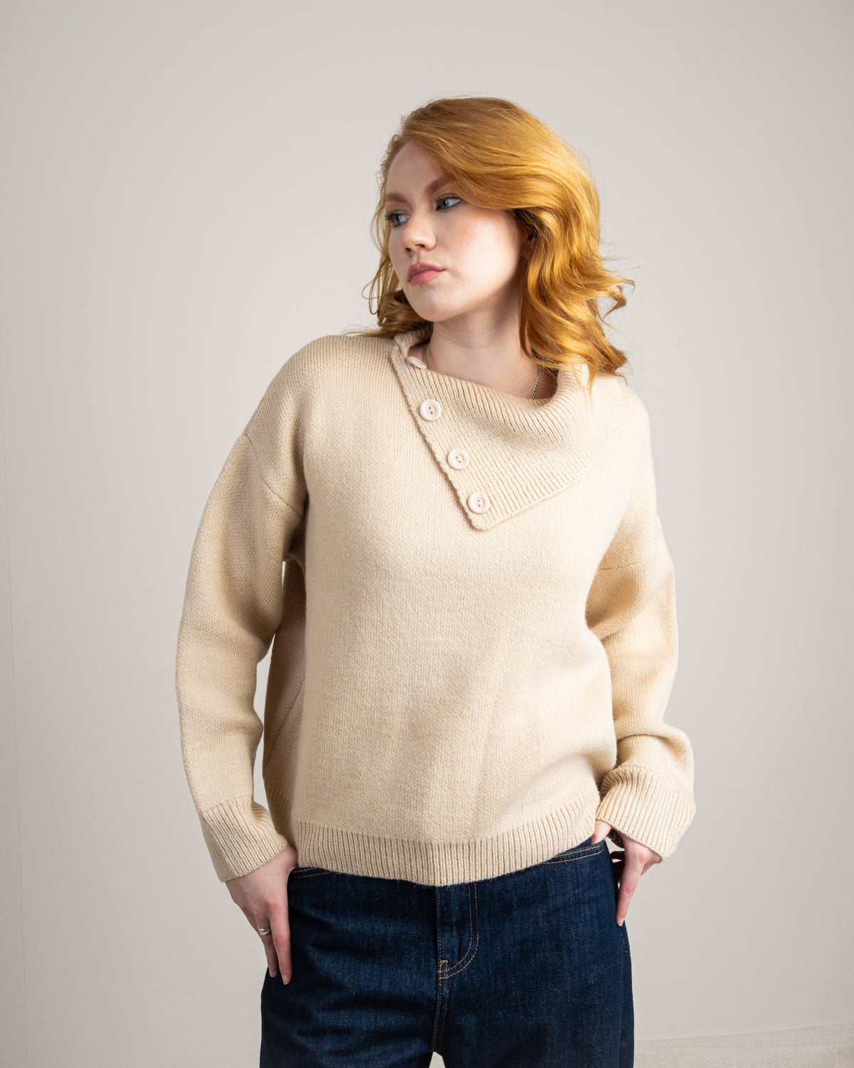 Knitwear Pullover - With Button Neck