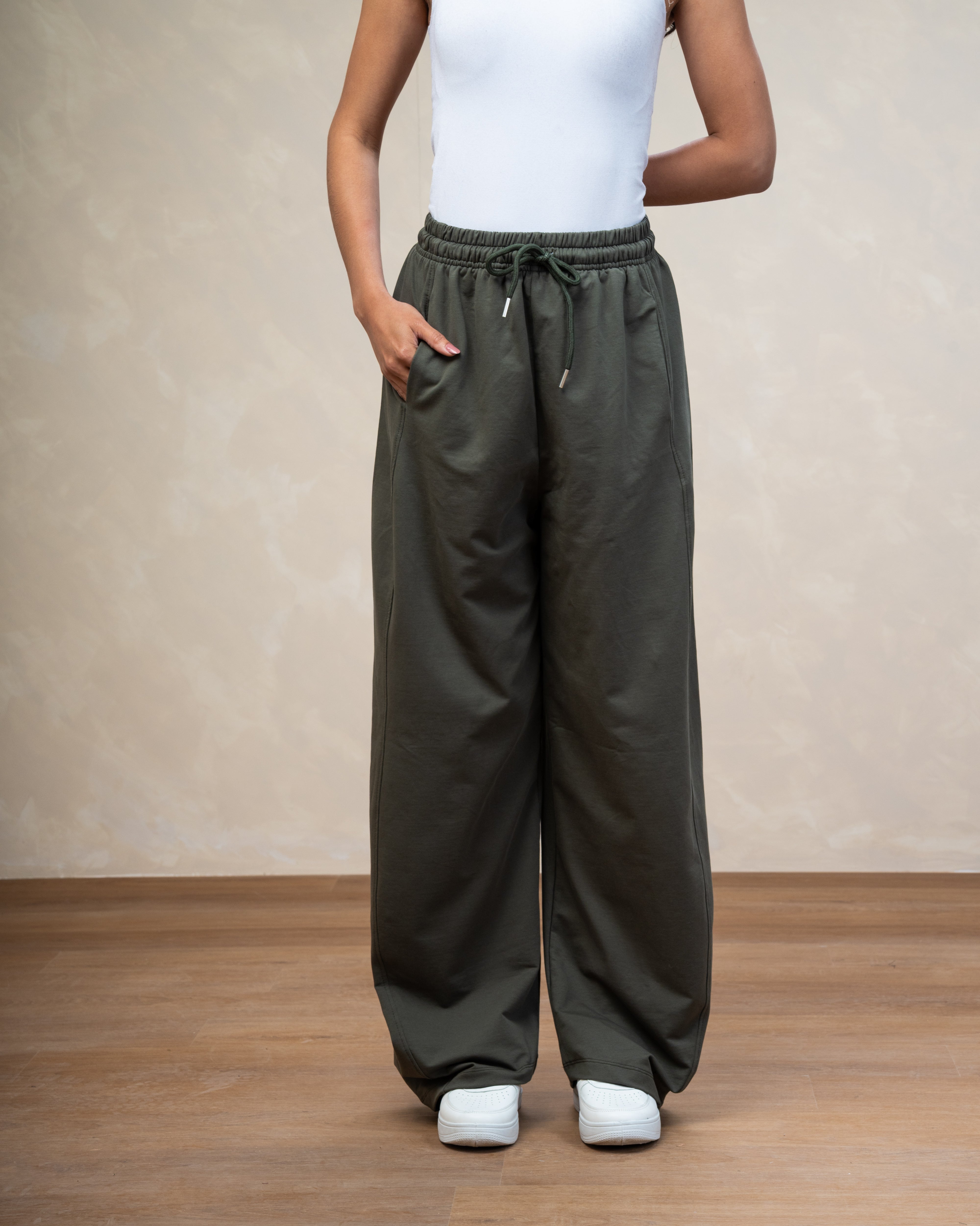 Colored Melton Trouser With Drawstring