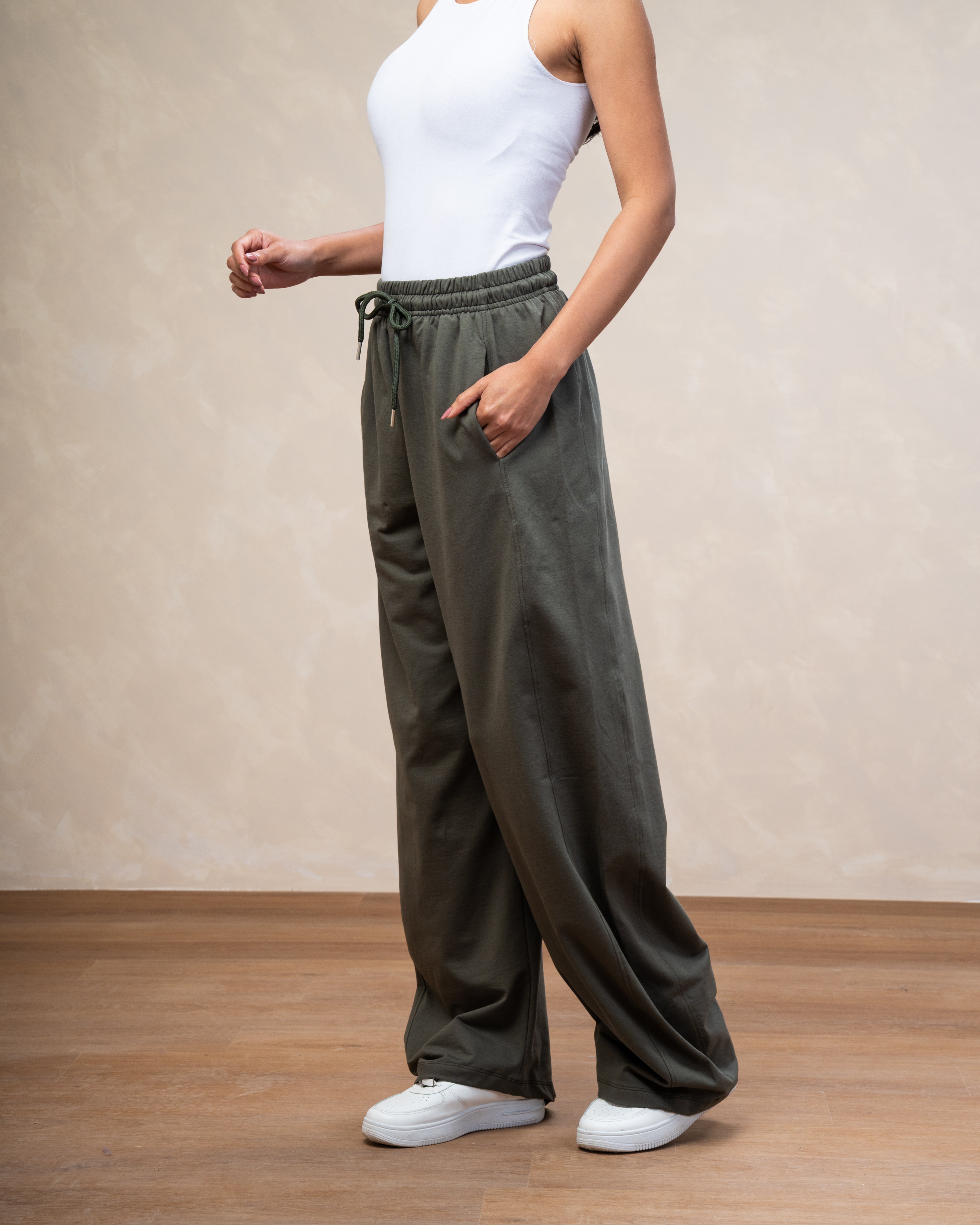Colored Melton Trouser With Drawstring