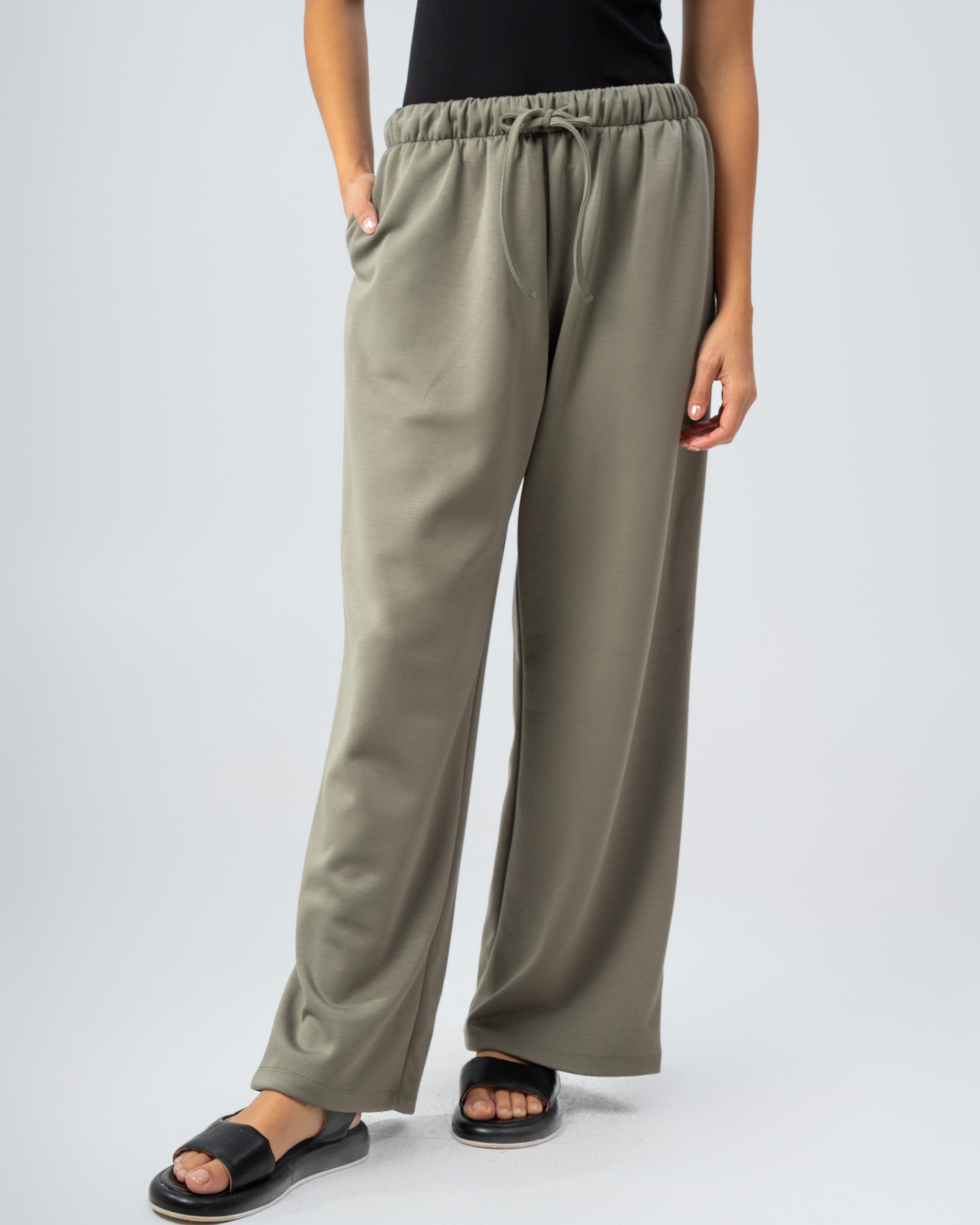 Colored Melton Trouser With Drawstring