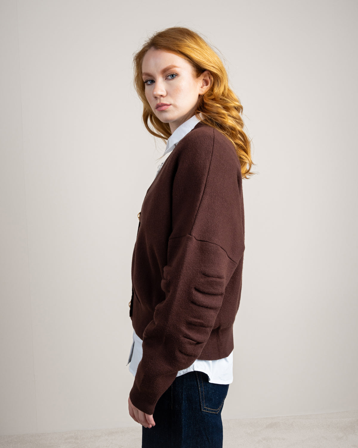 Cropped Cardigan - With Gold Buttons