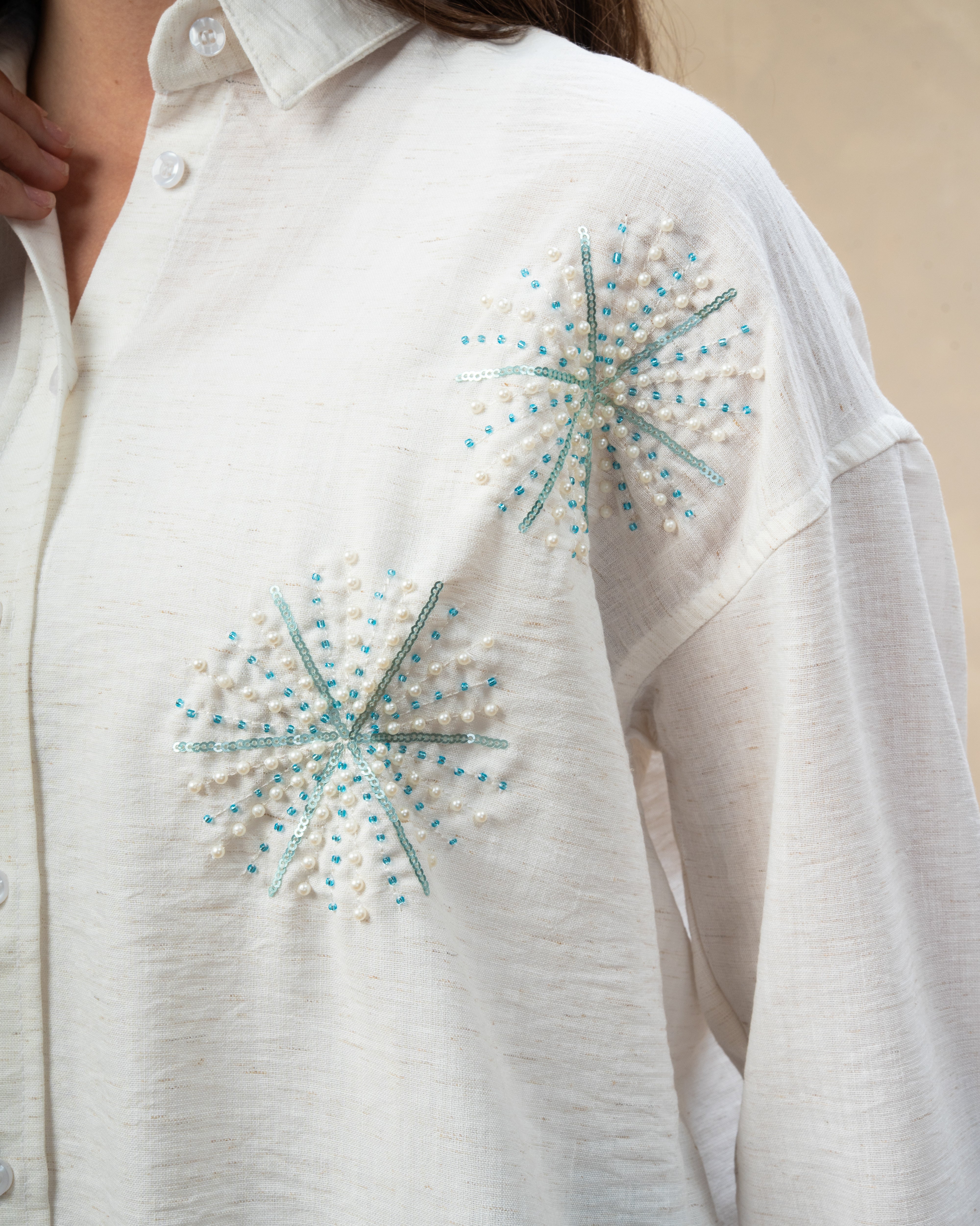 Star Dotted Embroidered Shirt