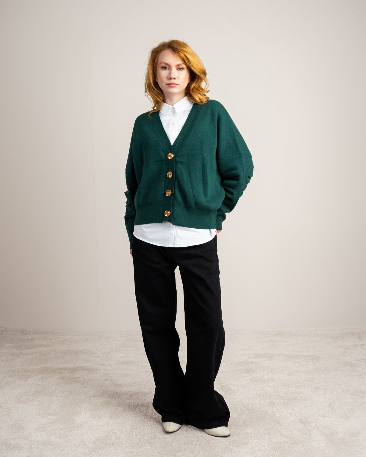 Cropped Cardigan - With Gold Buttons
