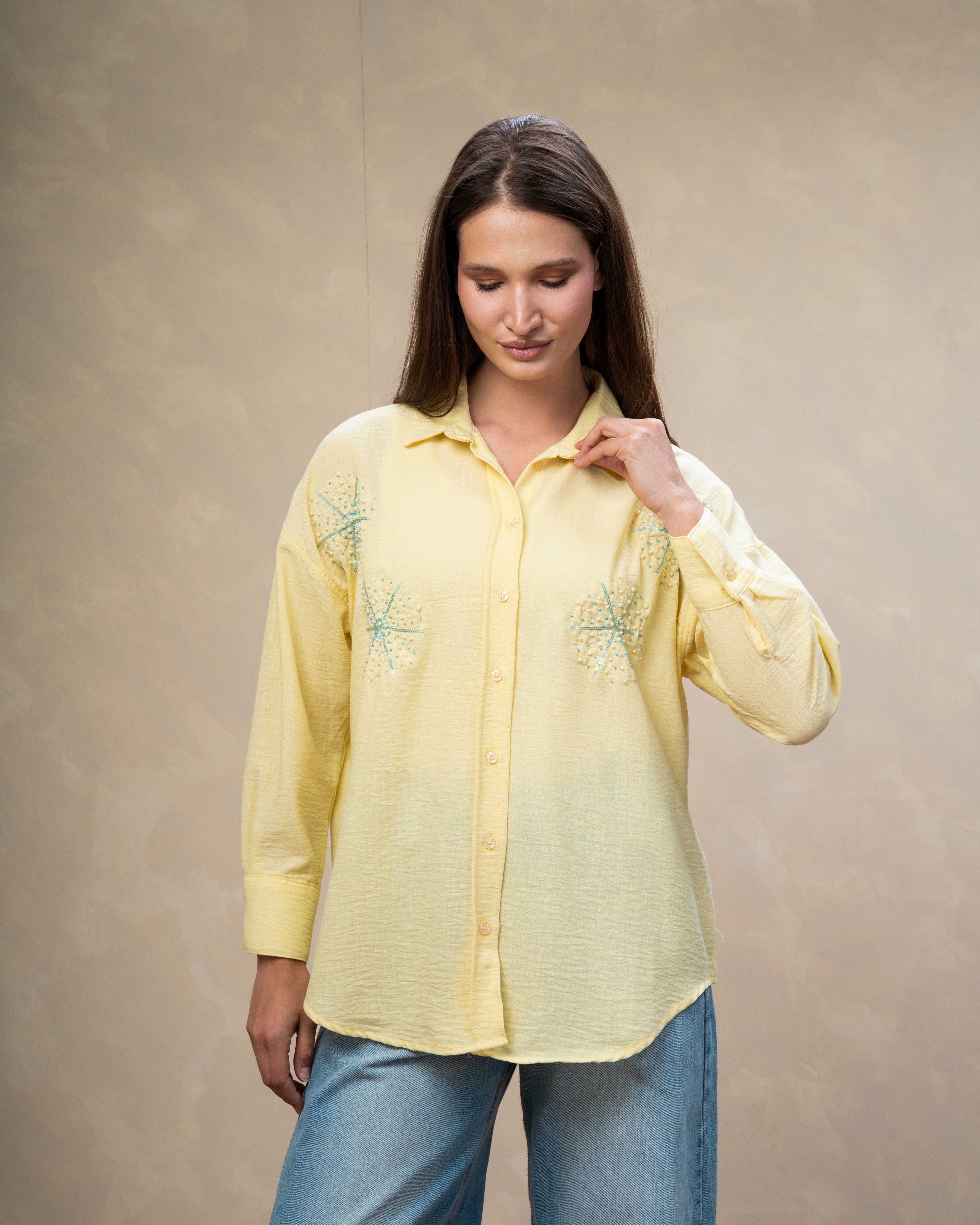 Star Dotted Embroidered Shirt