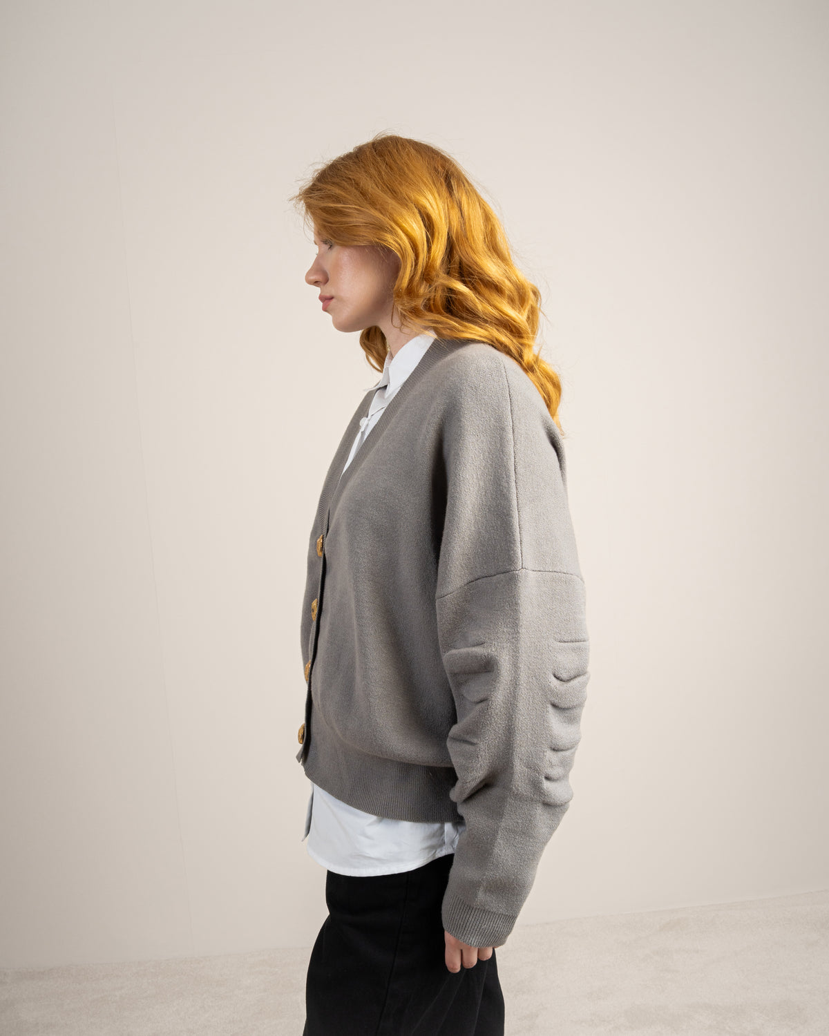 Cropped Cardigan - With Gold Buttons