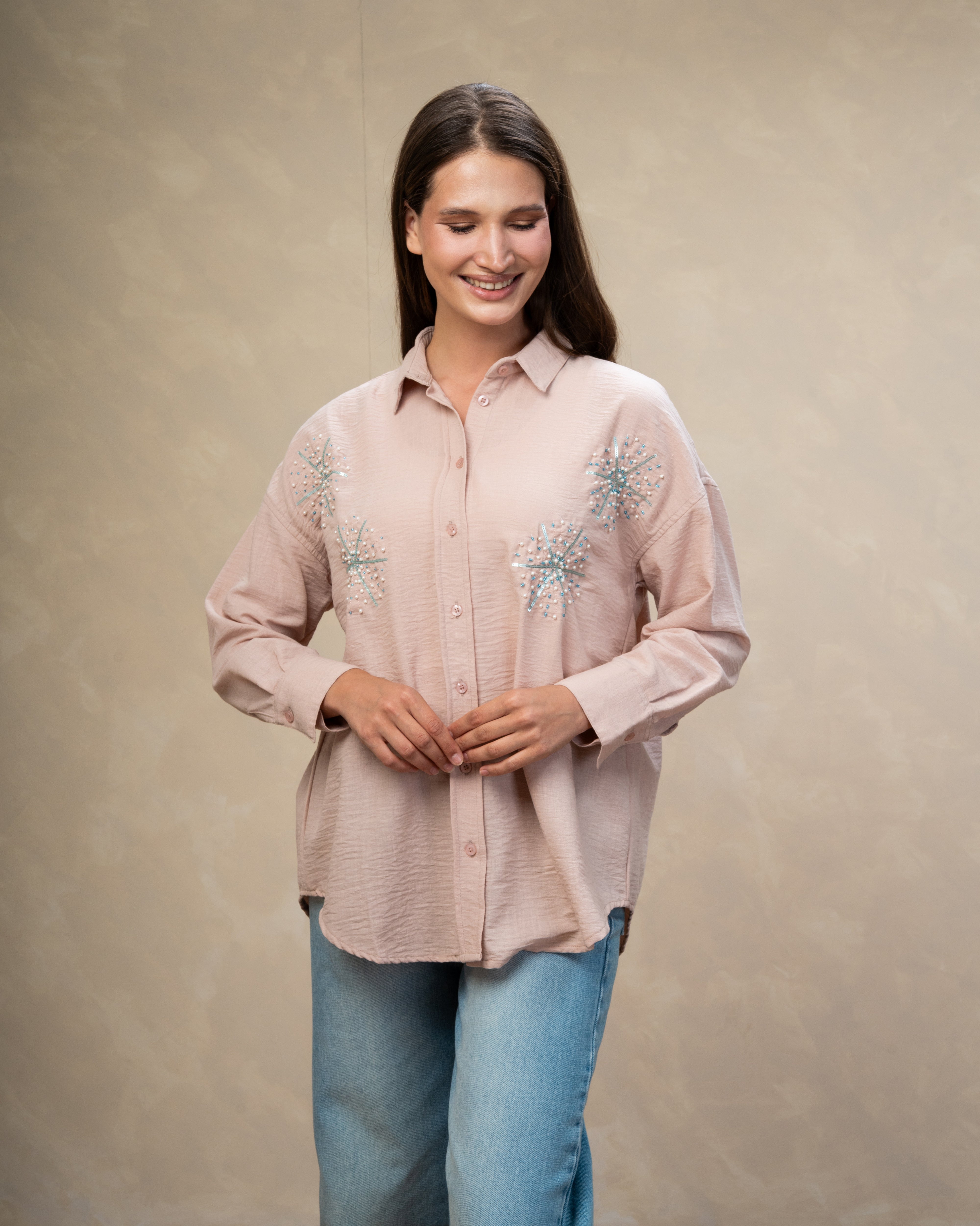 Star Dotted Embroidered Shirt