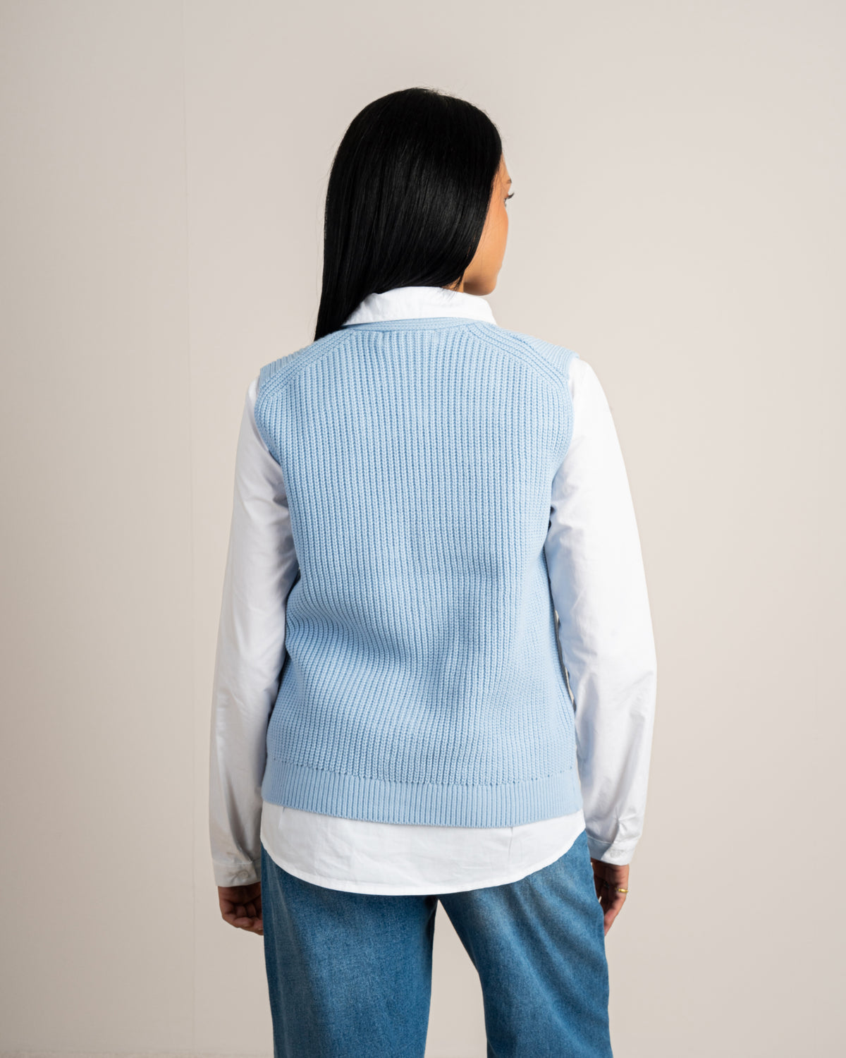Plain Ribbed Knitwear Vest
