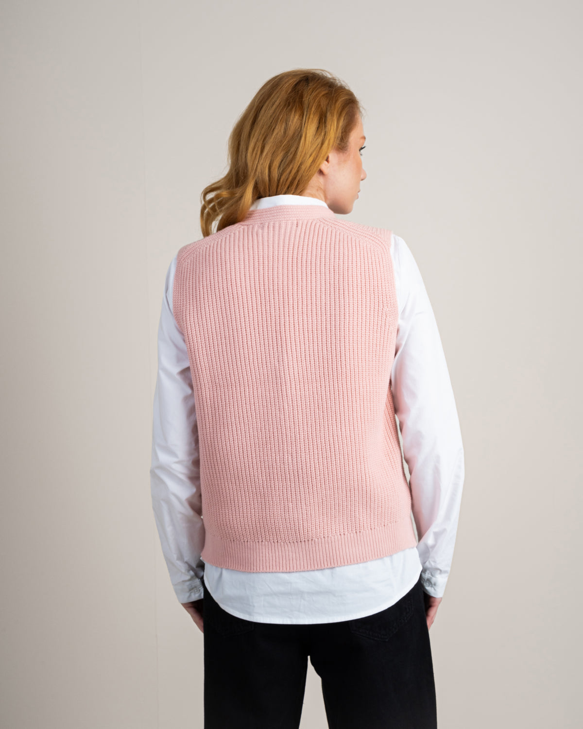 Plain Ribbed Knitwear Vest