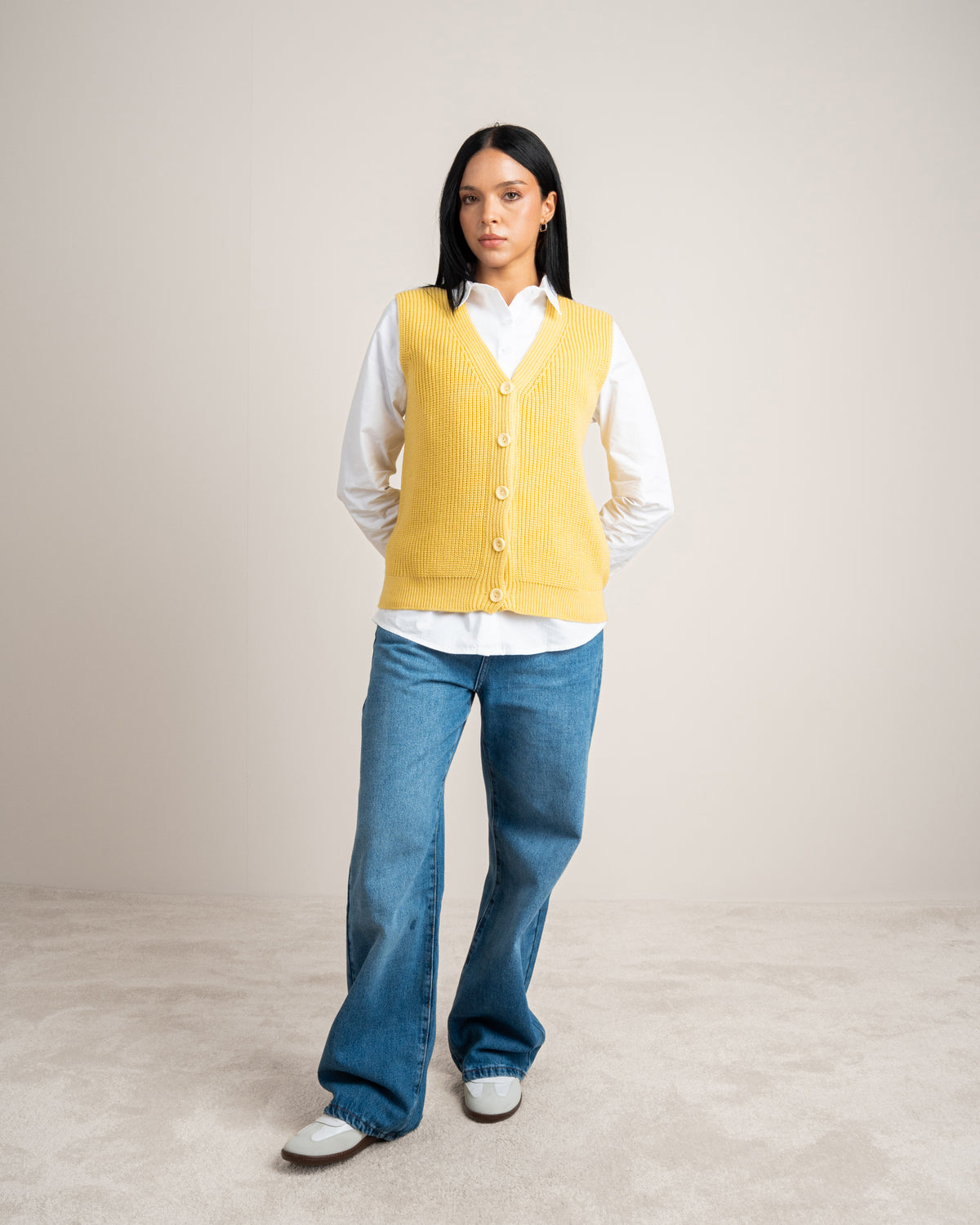 Plain Ribbed Knitwear Vest