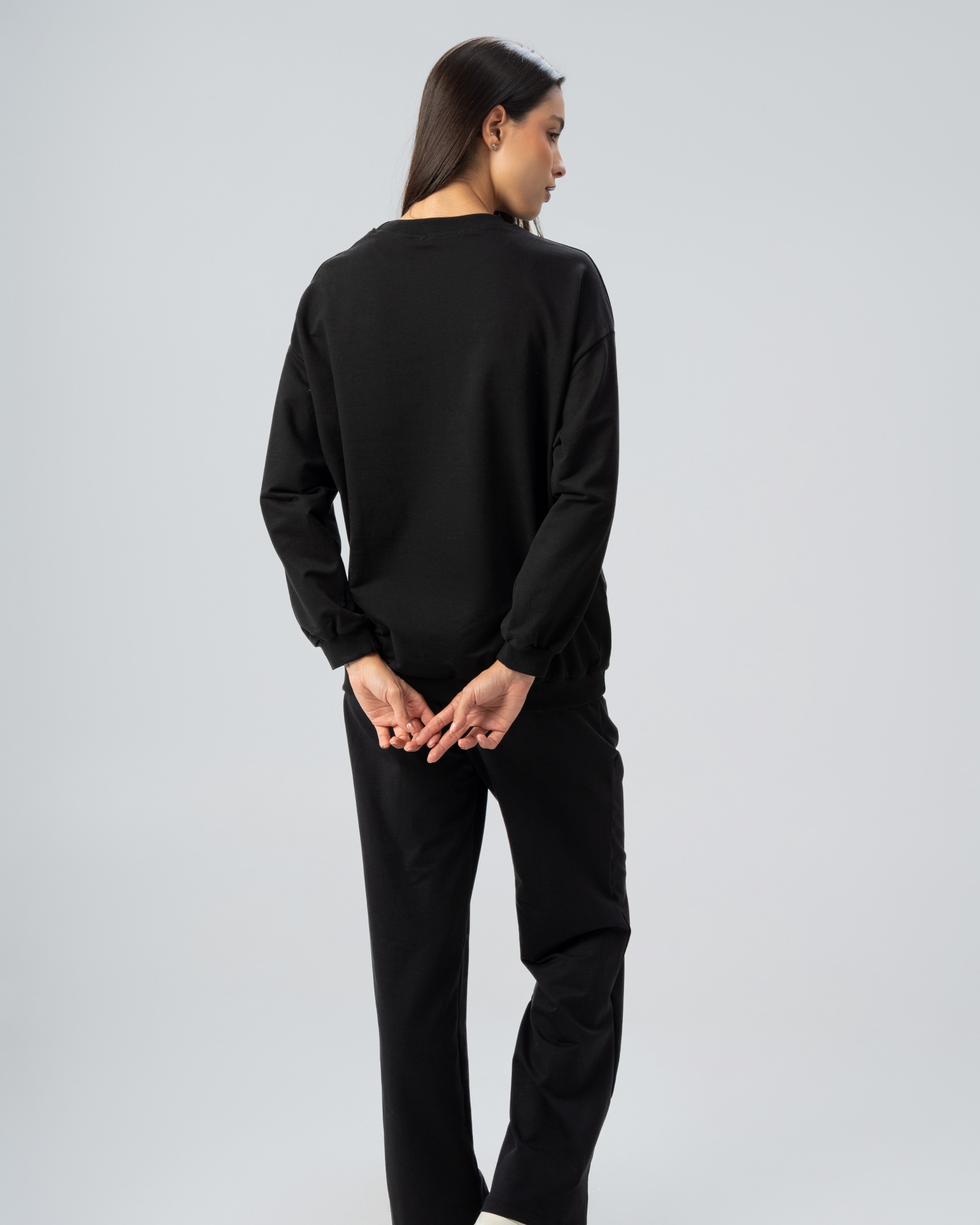 Bow And Text Print Sweatshirt