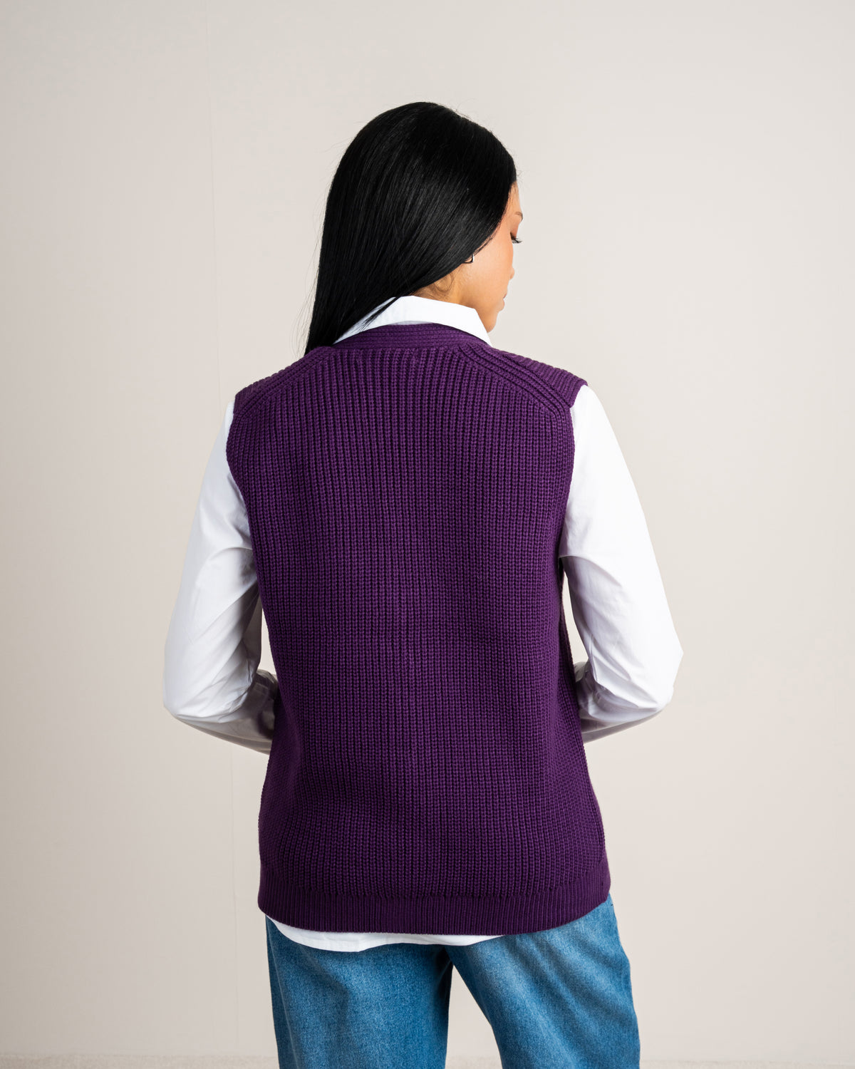 Plain Ribbed Knitwear Vest