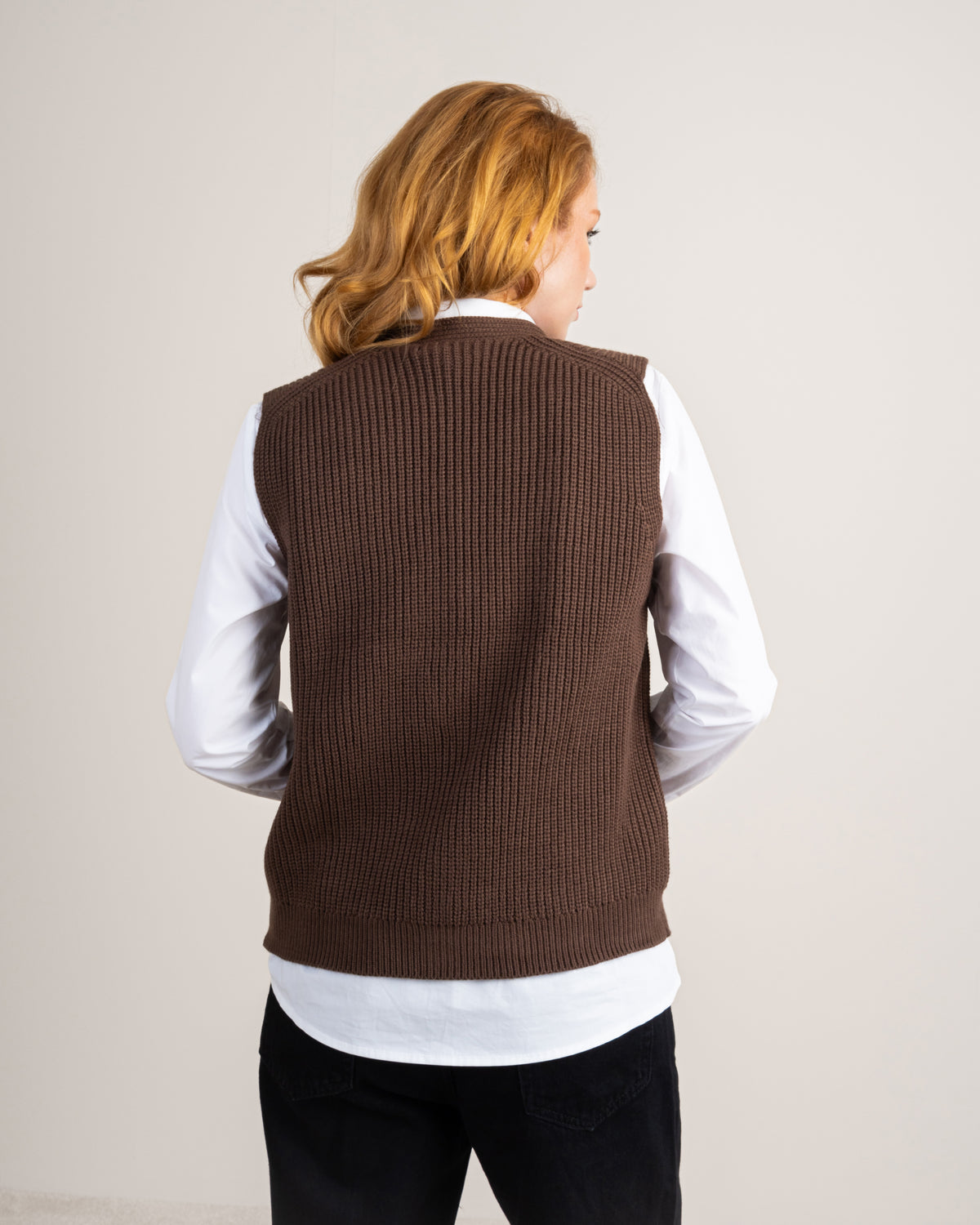 Plain Ribbed Knitwear Vest