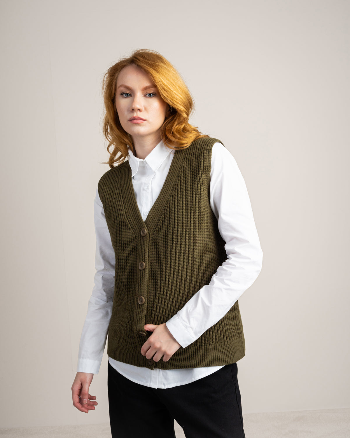 Plain Ribbed Knitwear Vest
