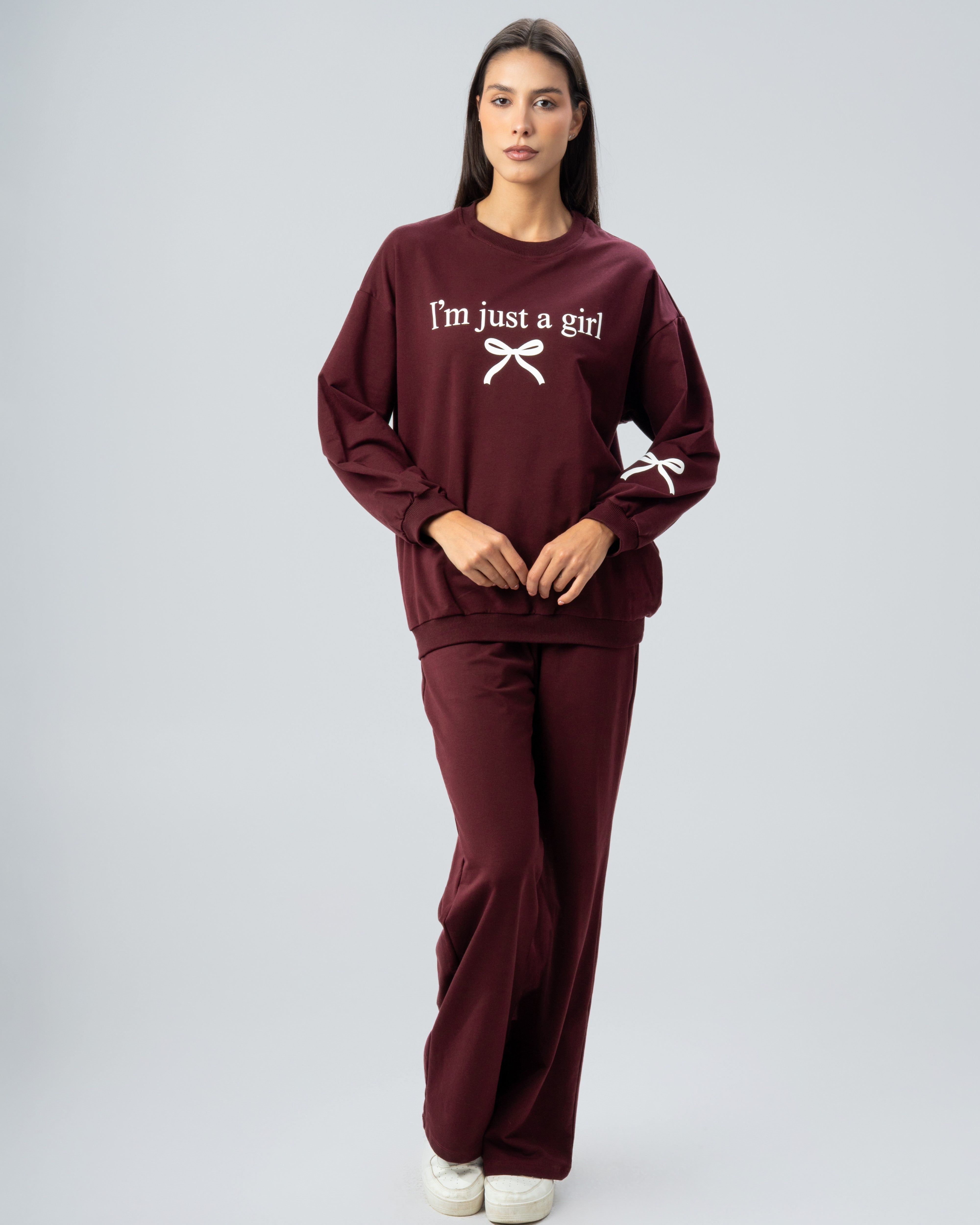 Bow And Text Print Sweatshirt