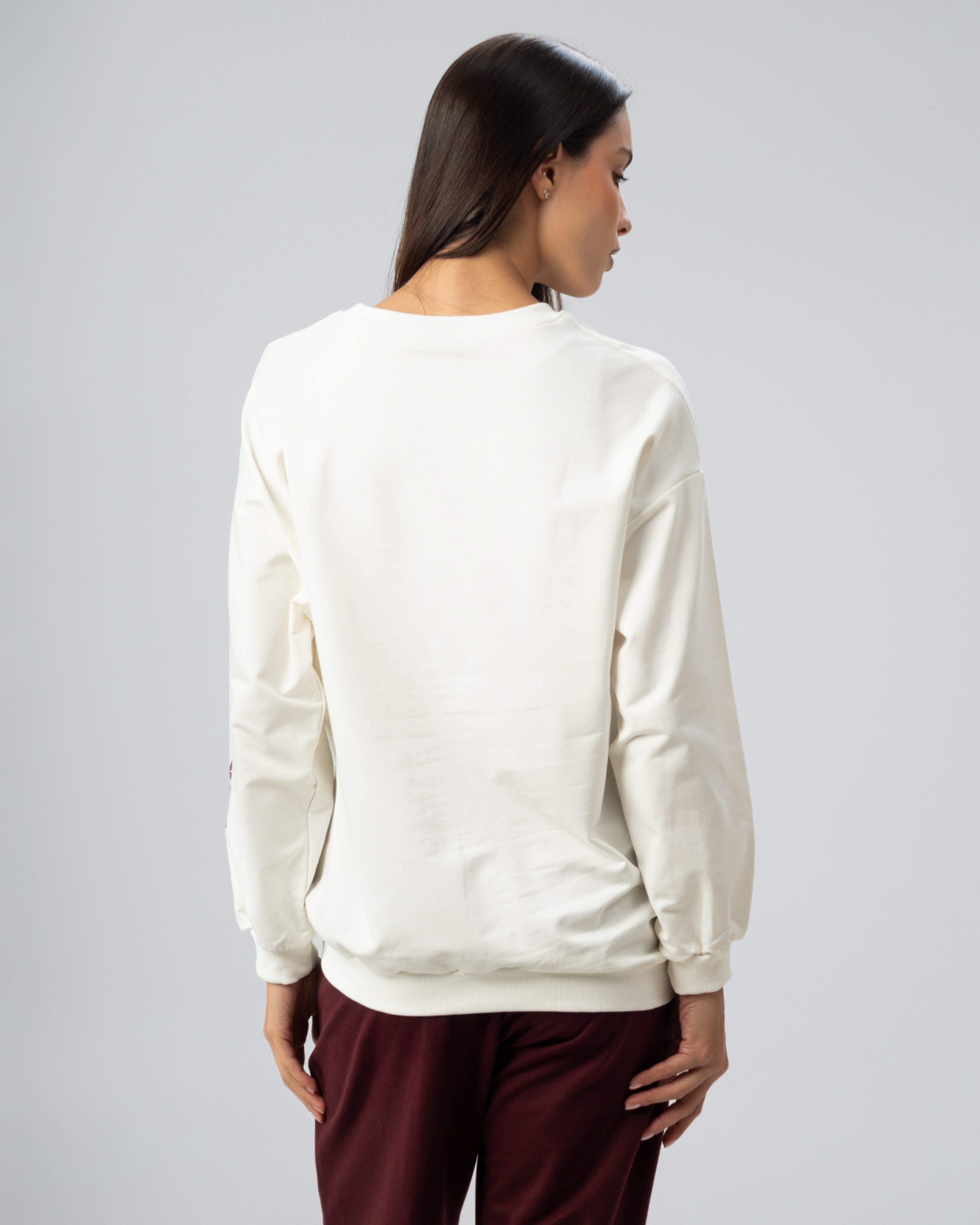 Bow And Text Print Sweatshirt