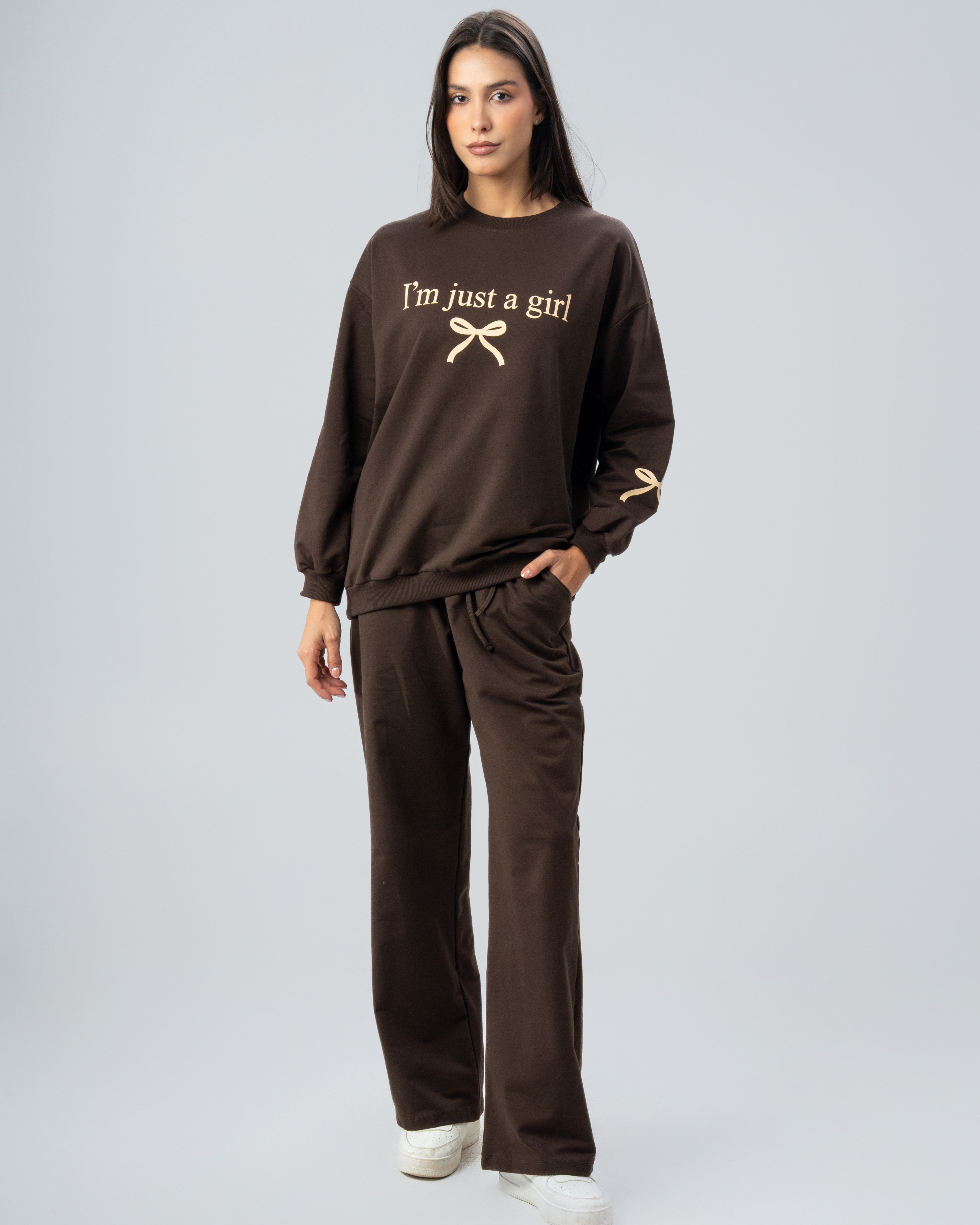 Bow And Text Print Sweatshirt