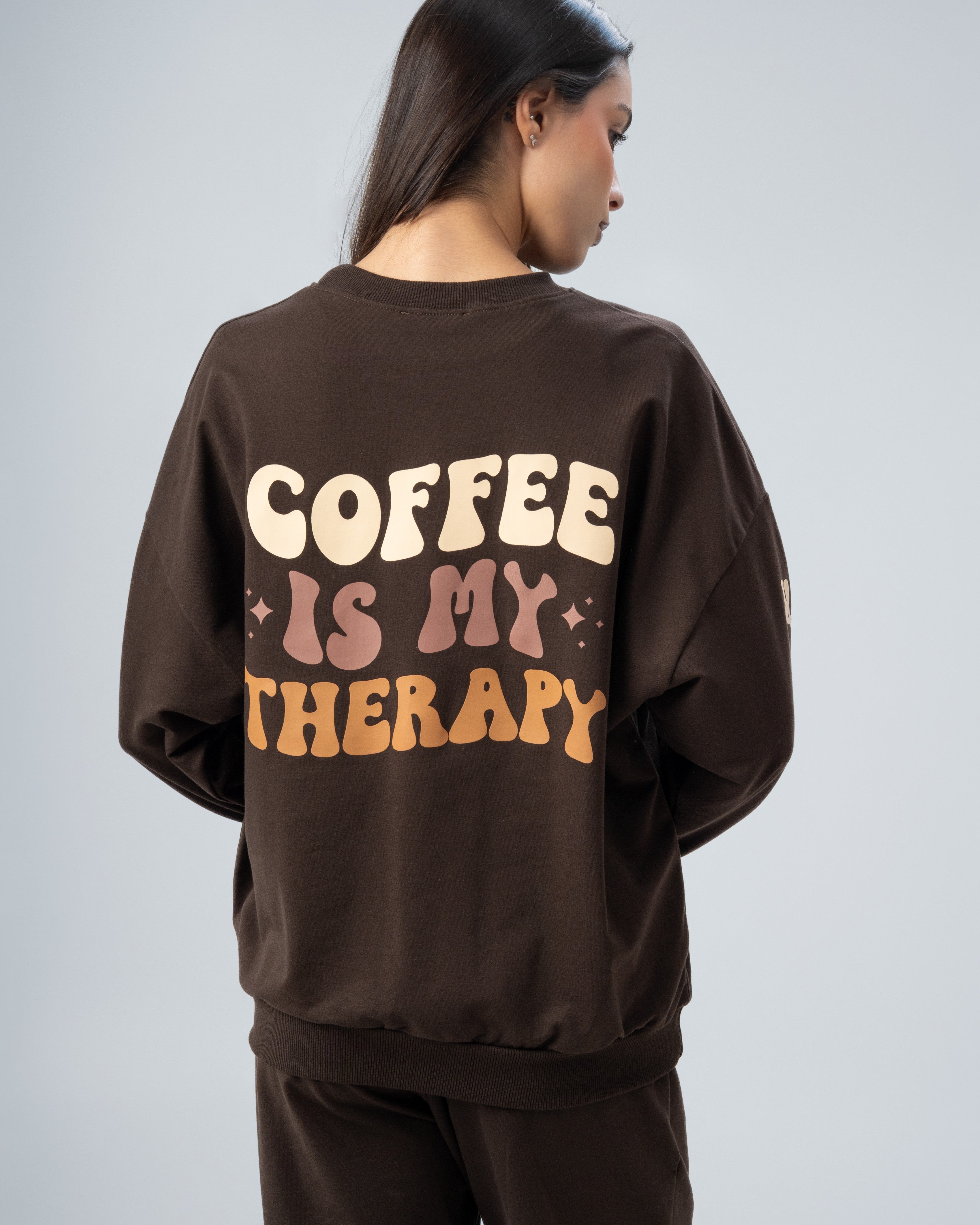 Sleeve And Back Print Sweatshirt