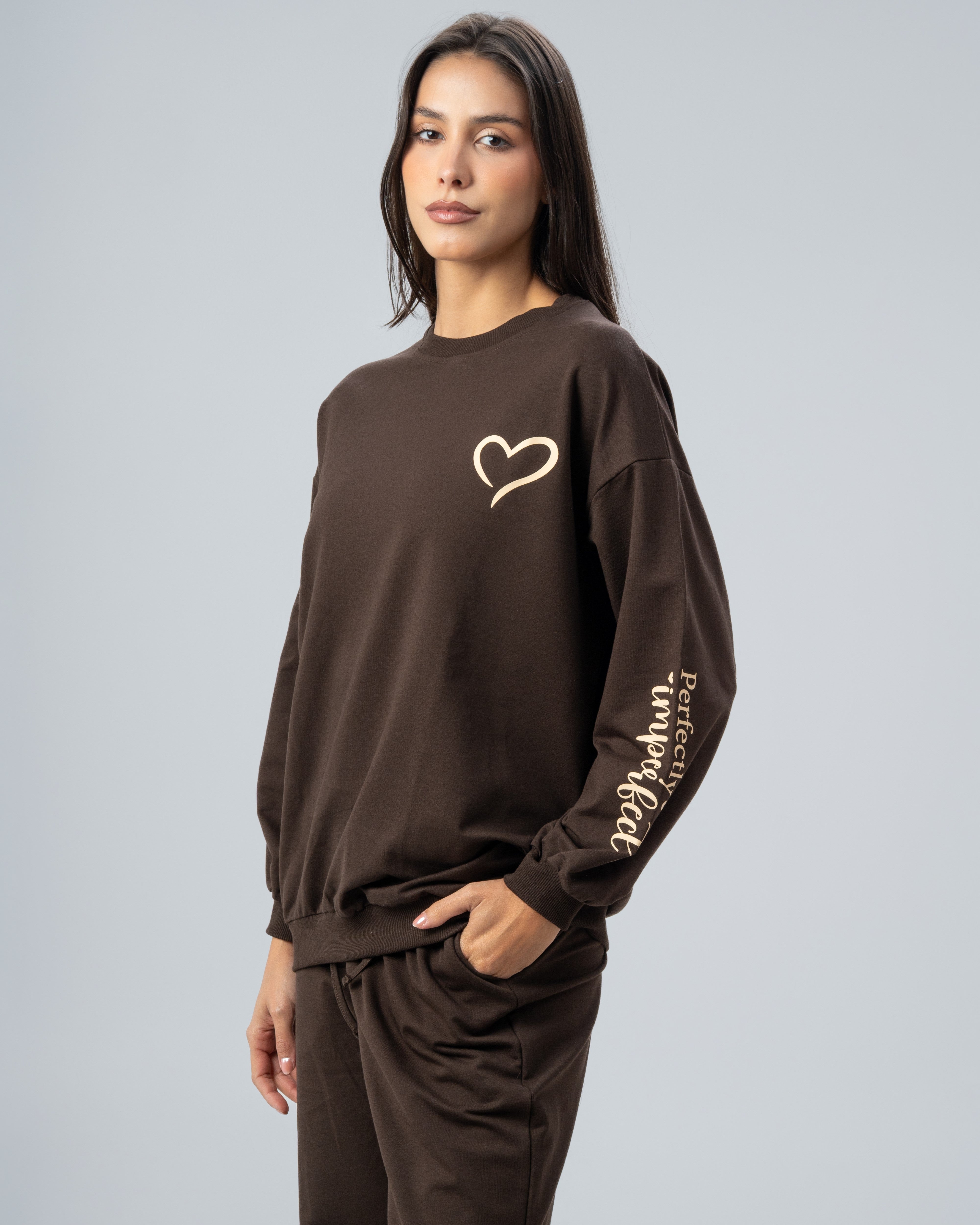 Heart Chest Print Sweatshirt