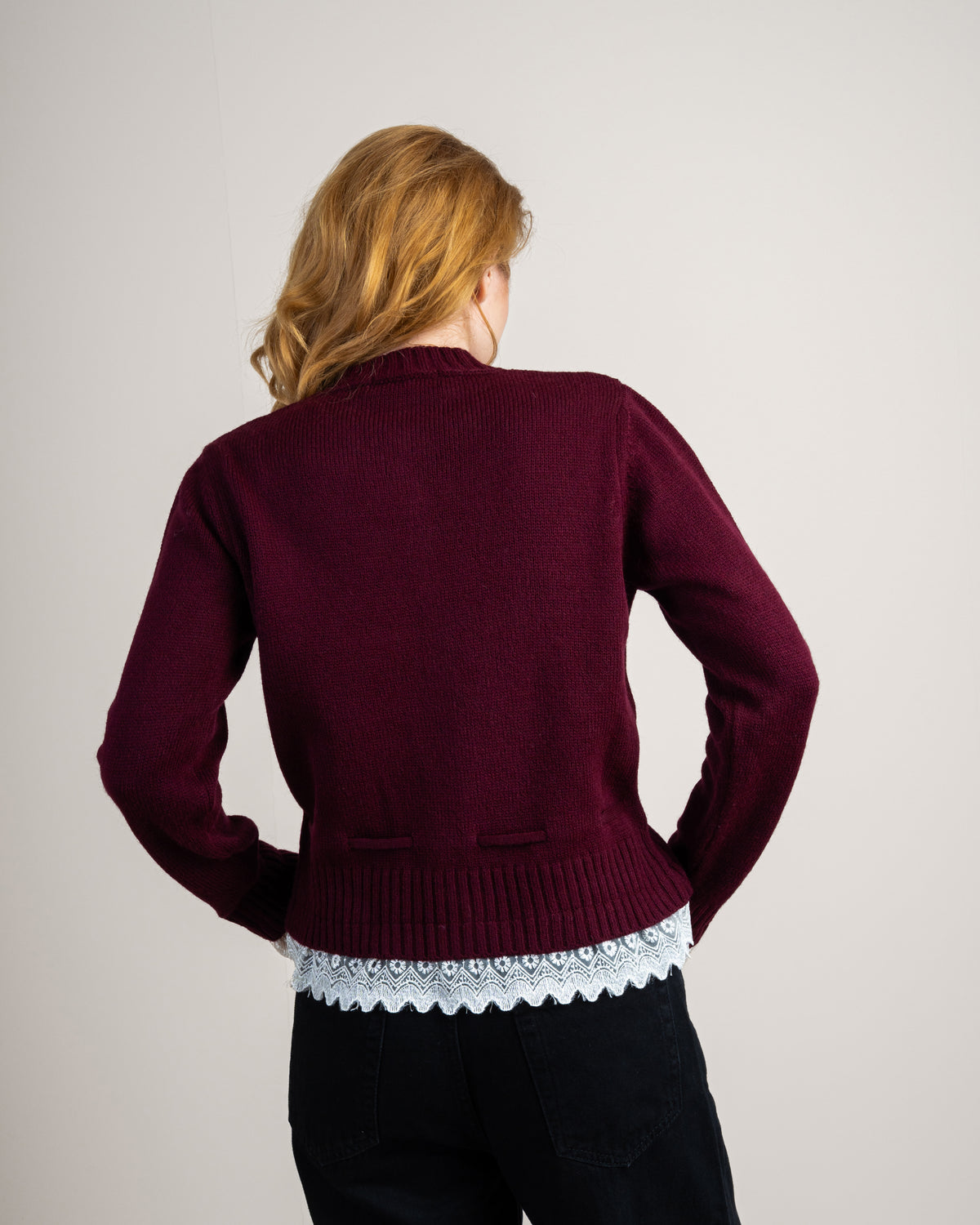 Knitwear Cardigan - With Lace Sleeves
