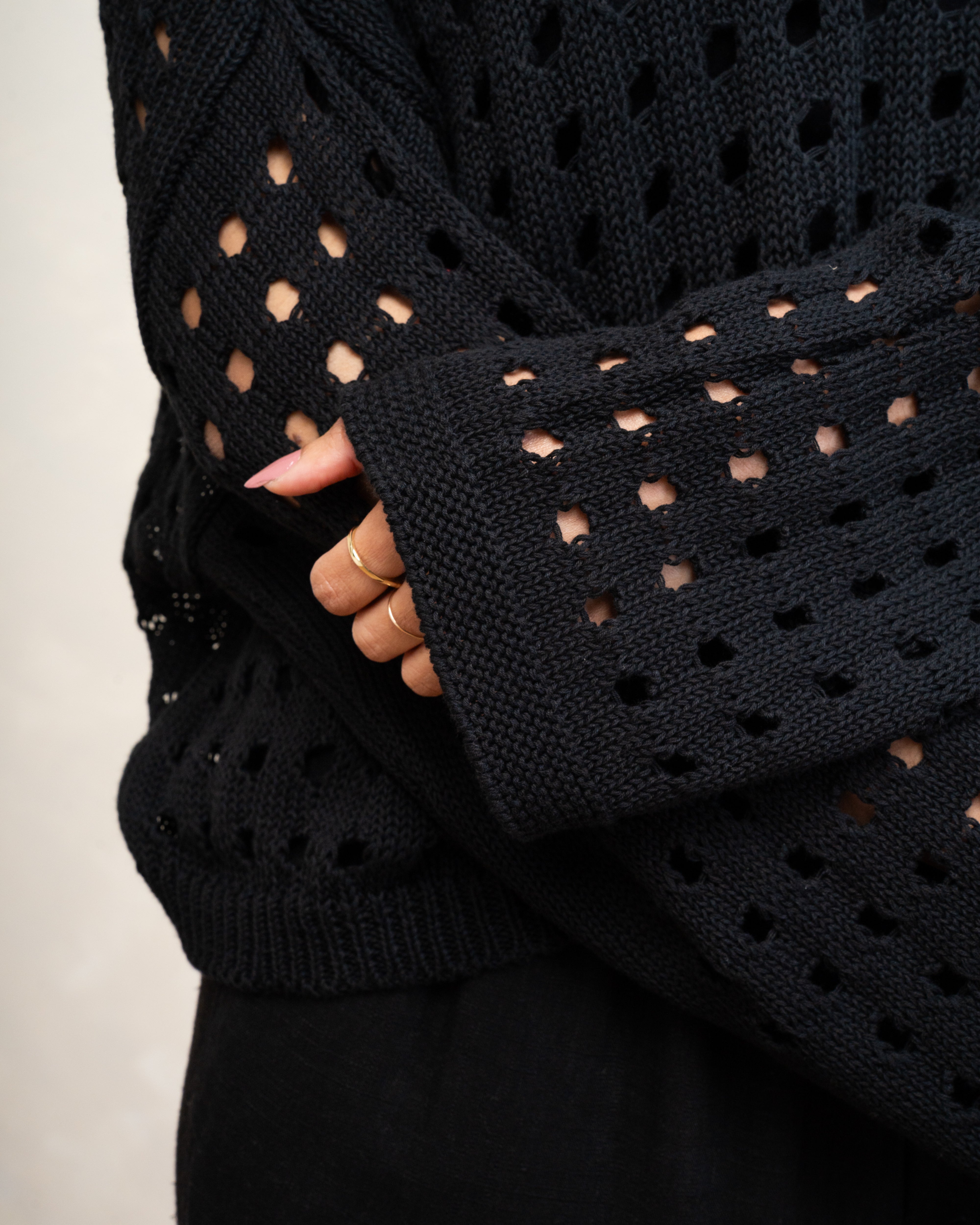 Short Knitwear Body With Cube Pattern