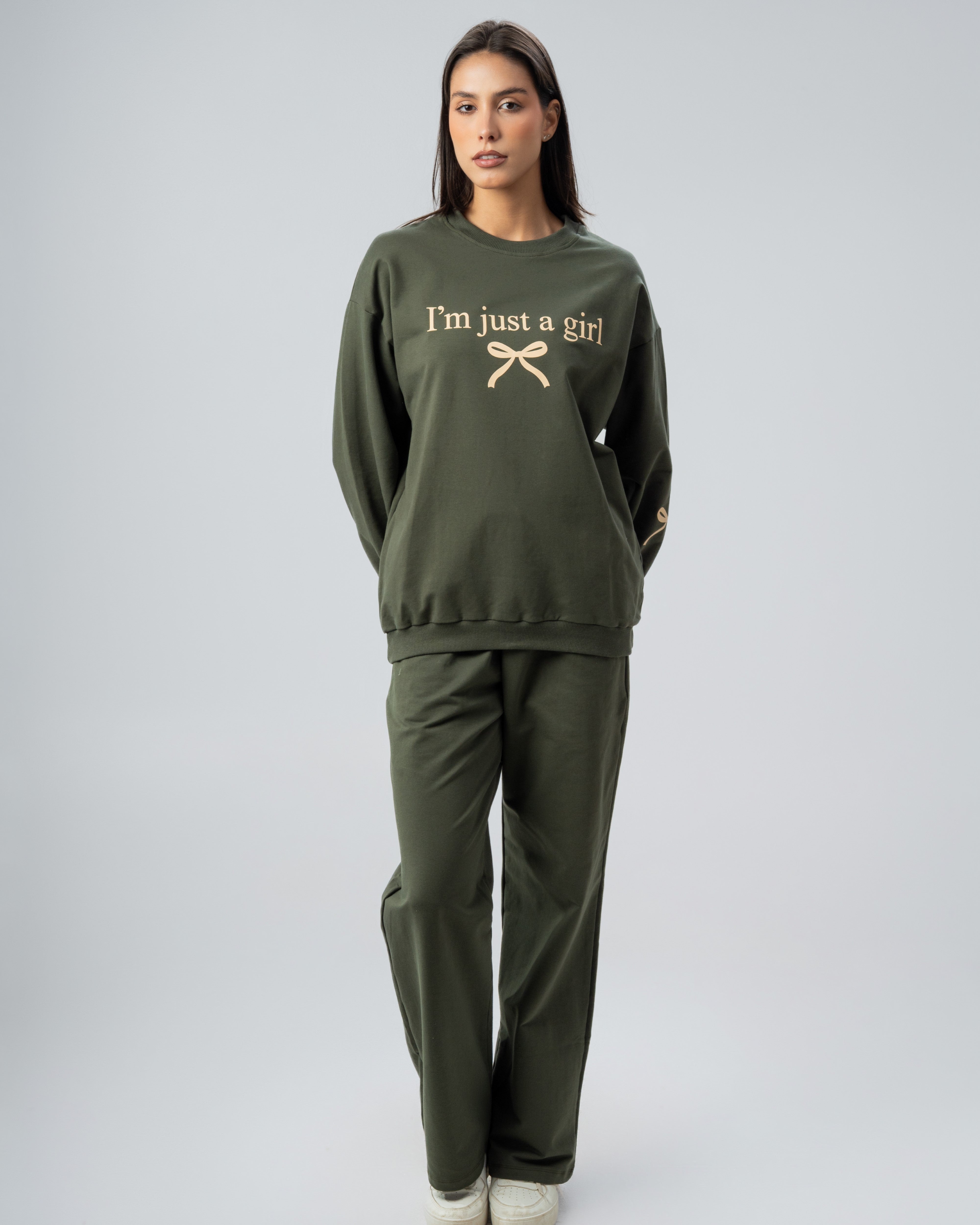 Bow And Text Print Sweatshirt