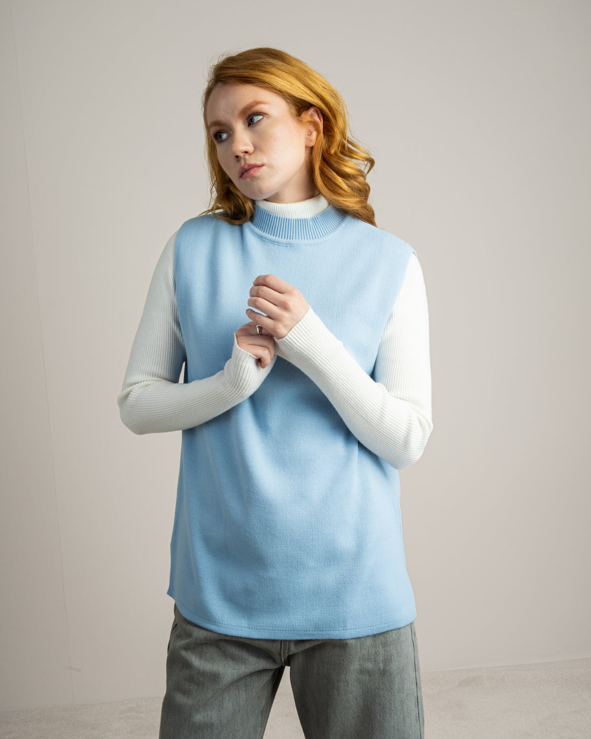Plain Sleeveless Knitwear Vest