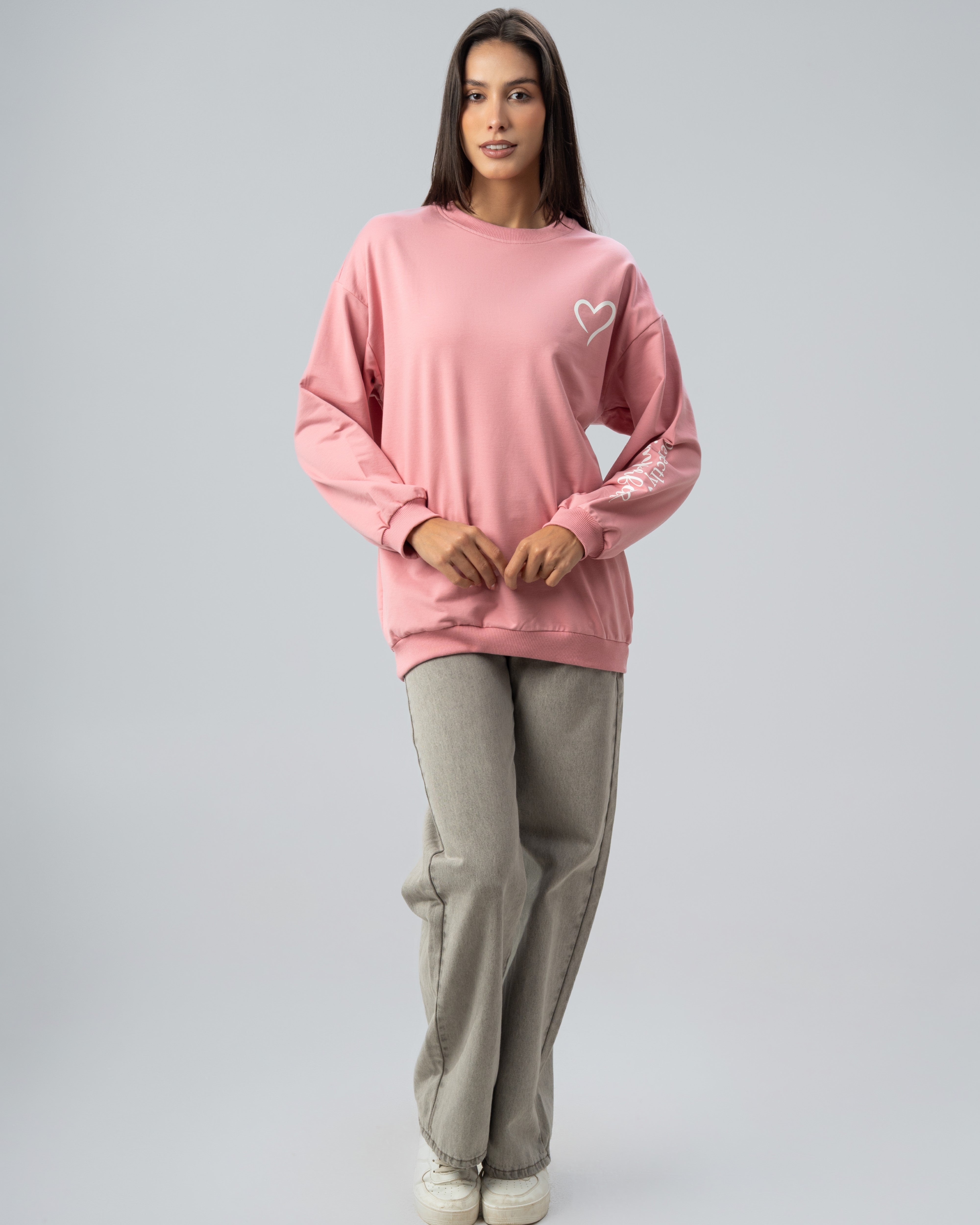 Heart Chest Print Sweatshirt