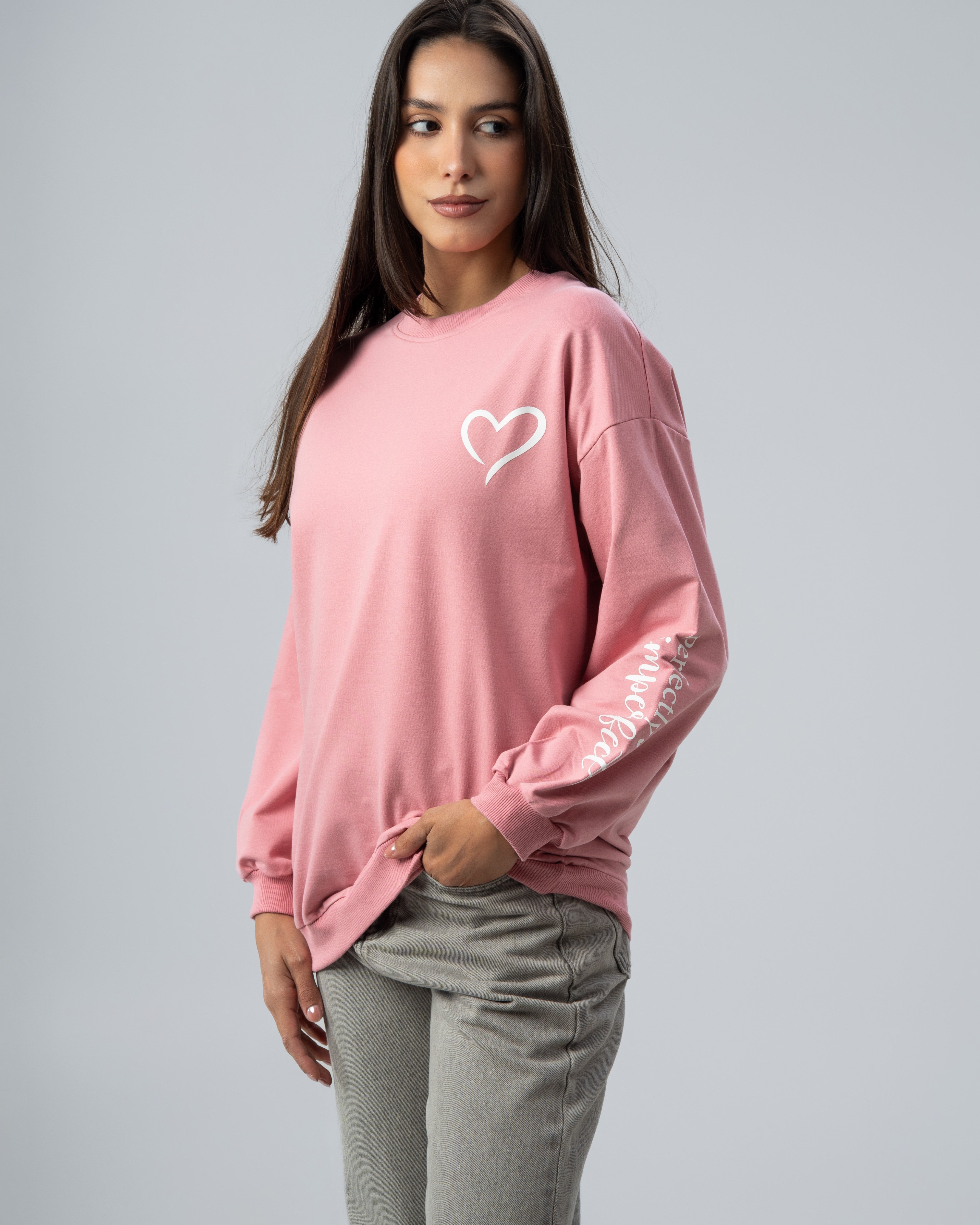 Heart Chest Print Sweatshirt