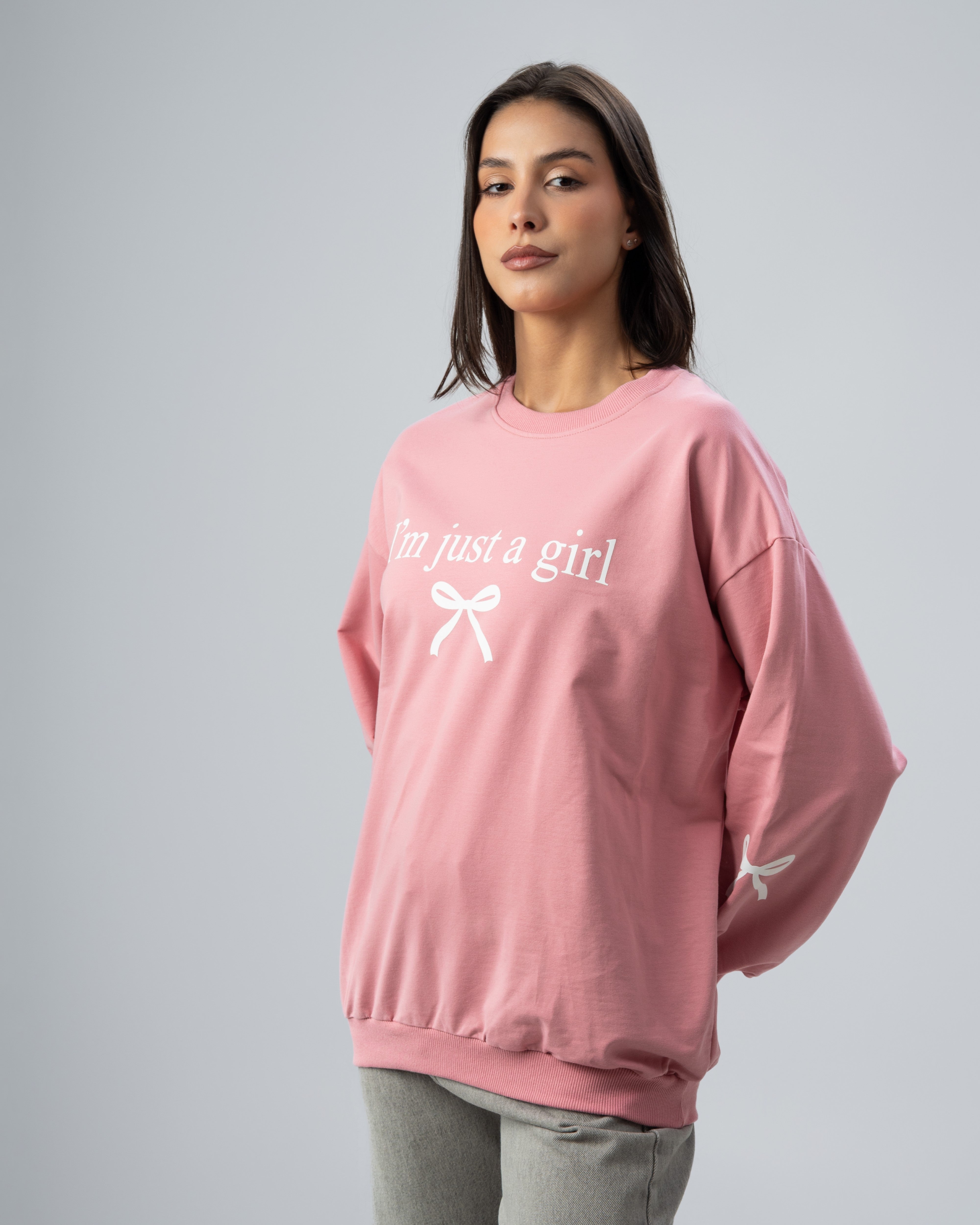 Bow And Text Print Sweatshirt