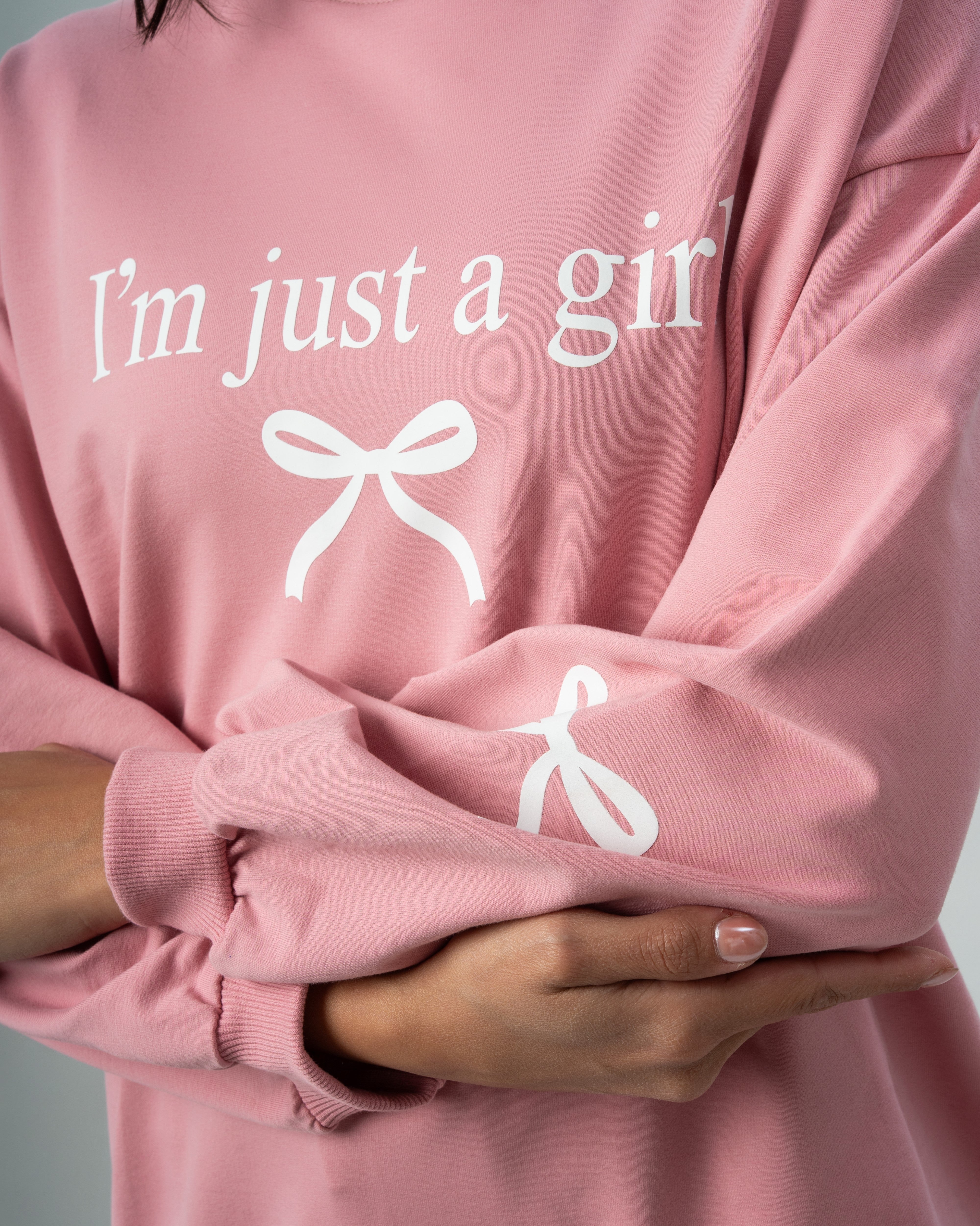 Bow And Text Print Sweatshirt