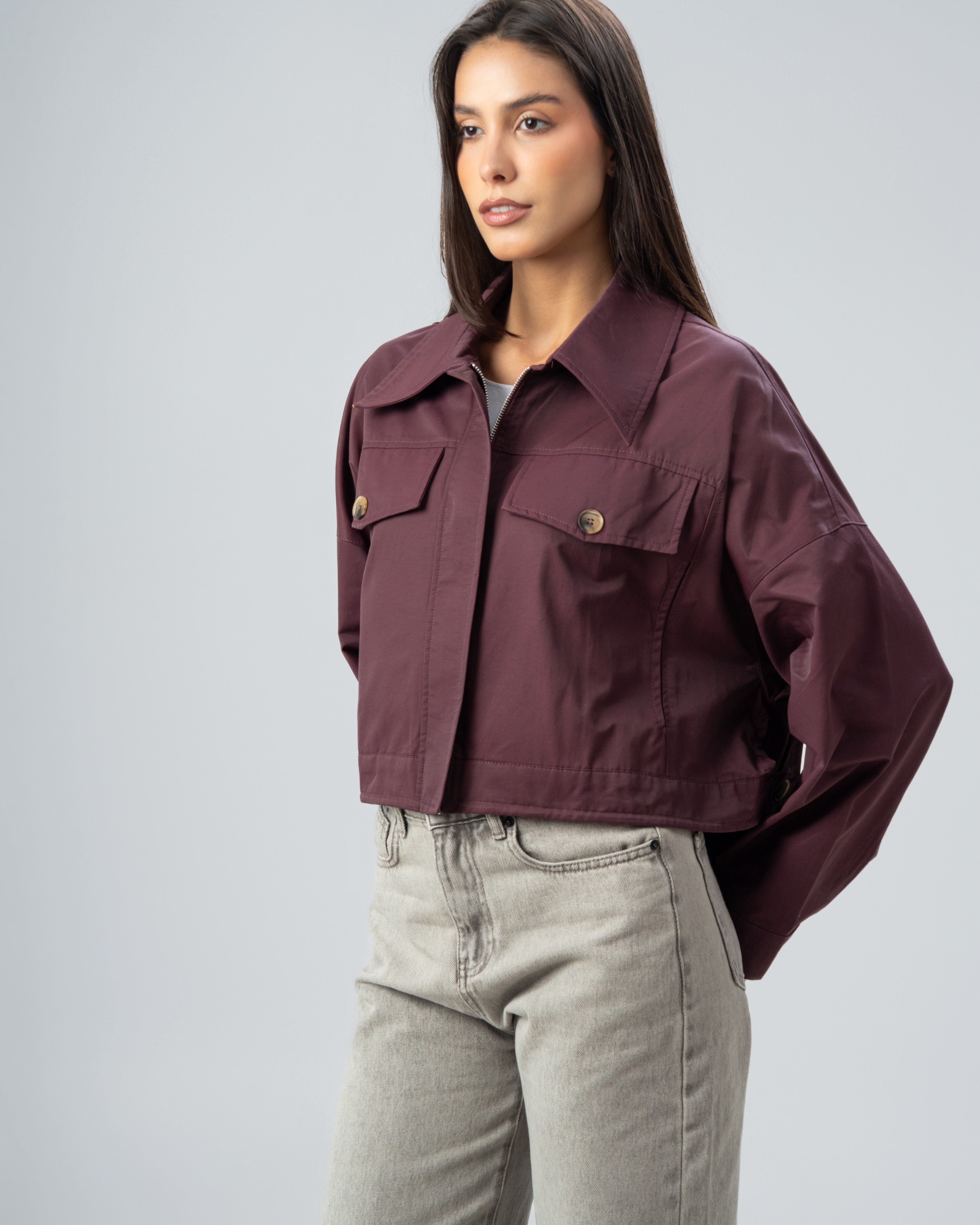 Gabardine Jacket - With Chest Pockets