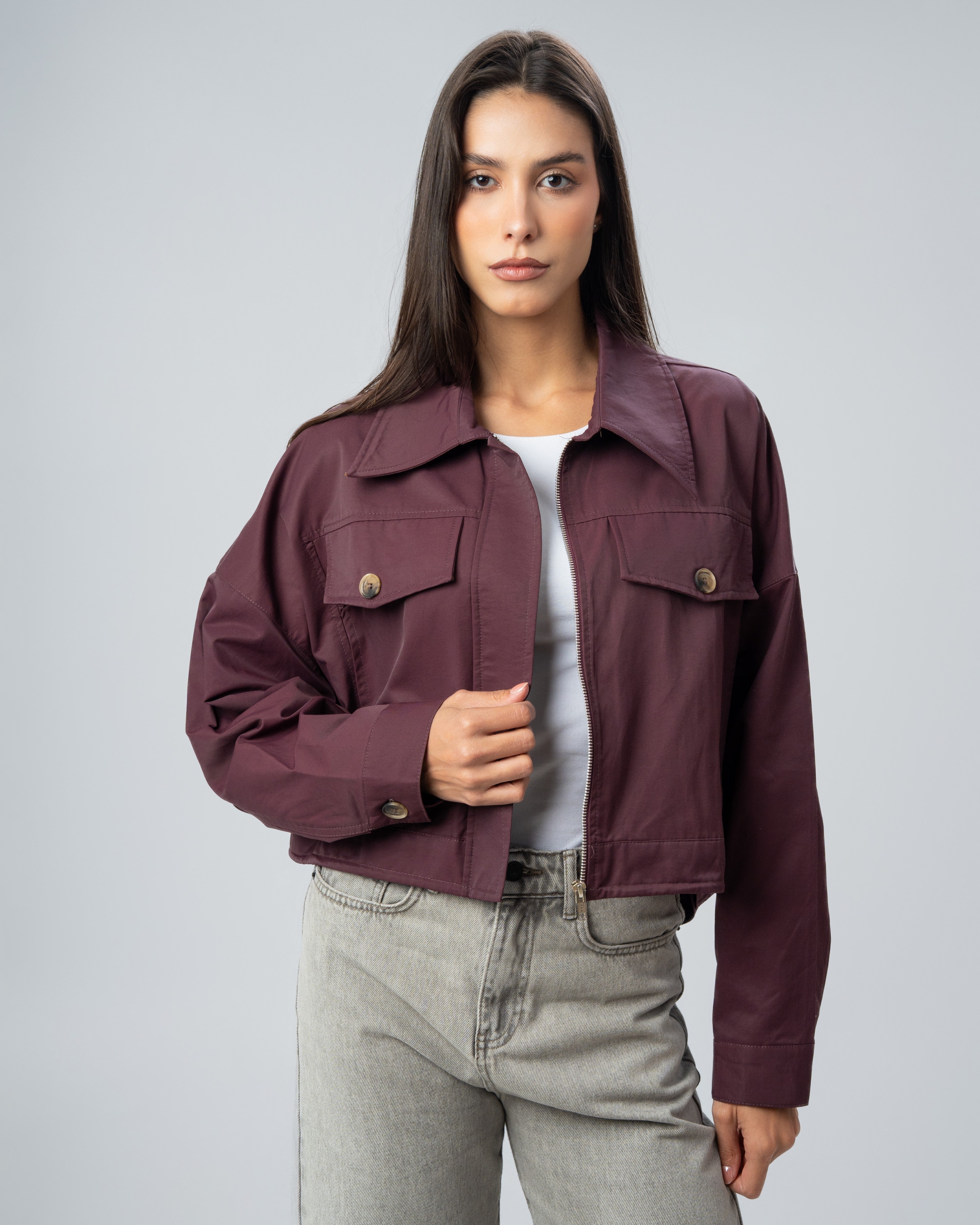 Gabardine Jacket - With Chest Pockets