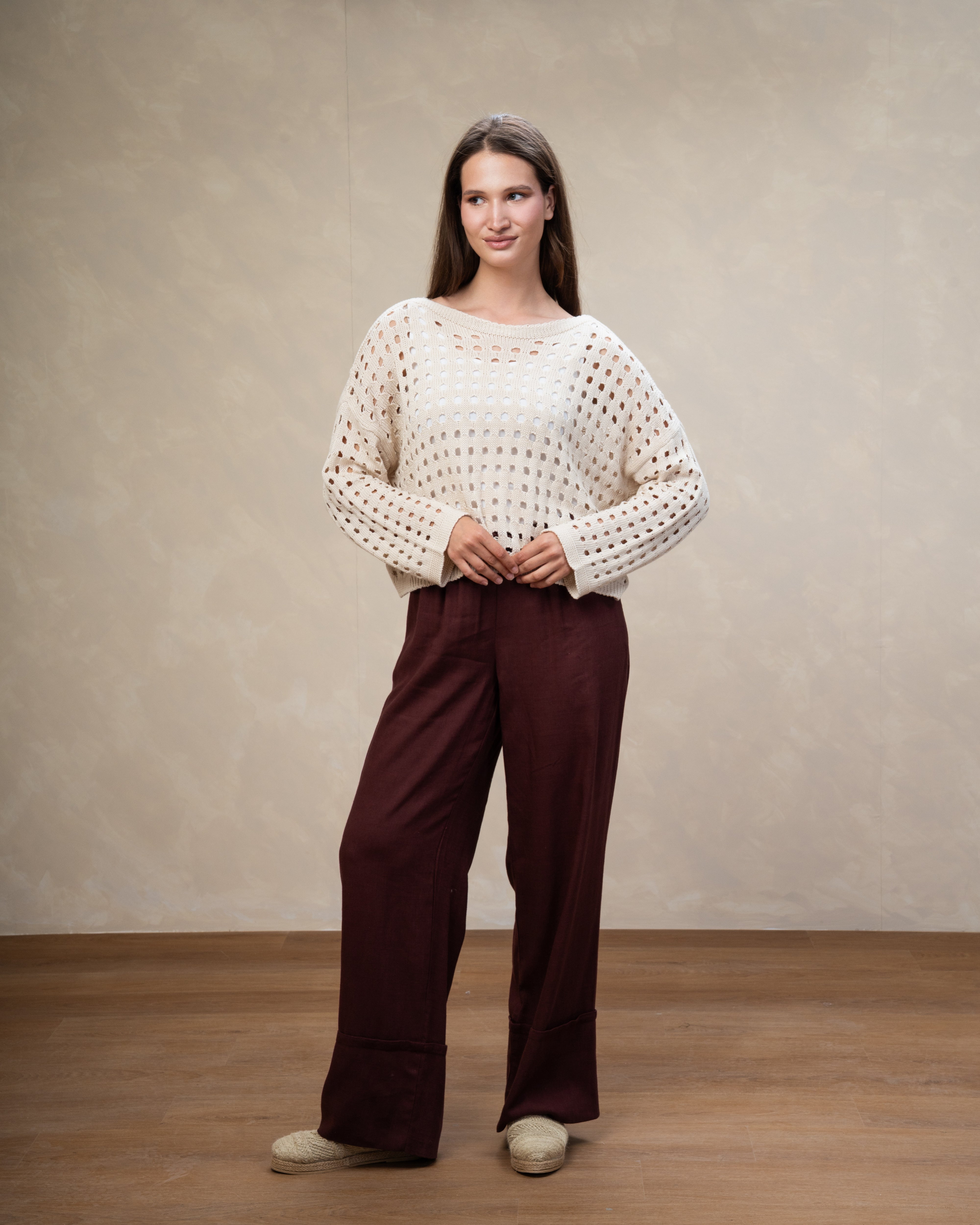 Short Knitwear Body With Cube Pattern