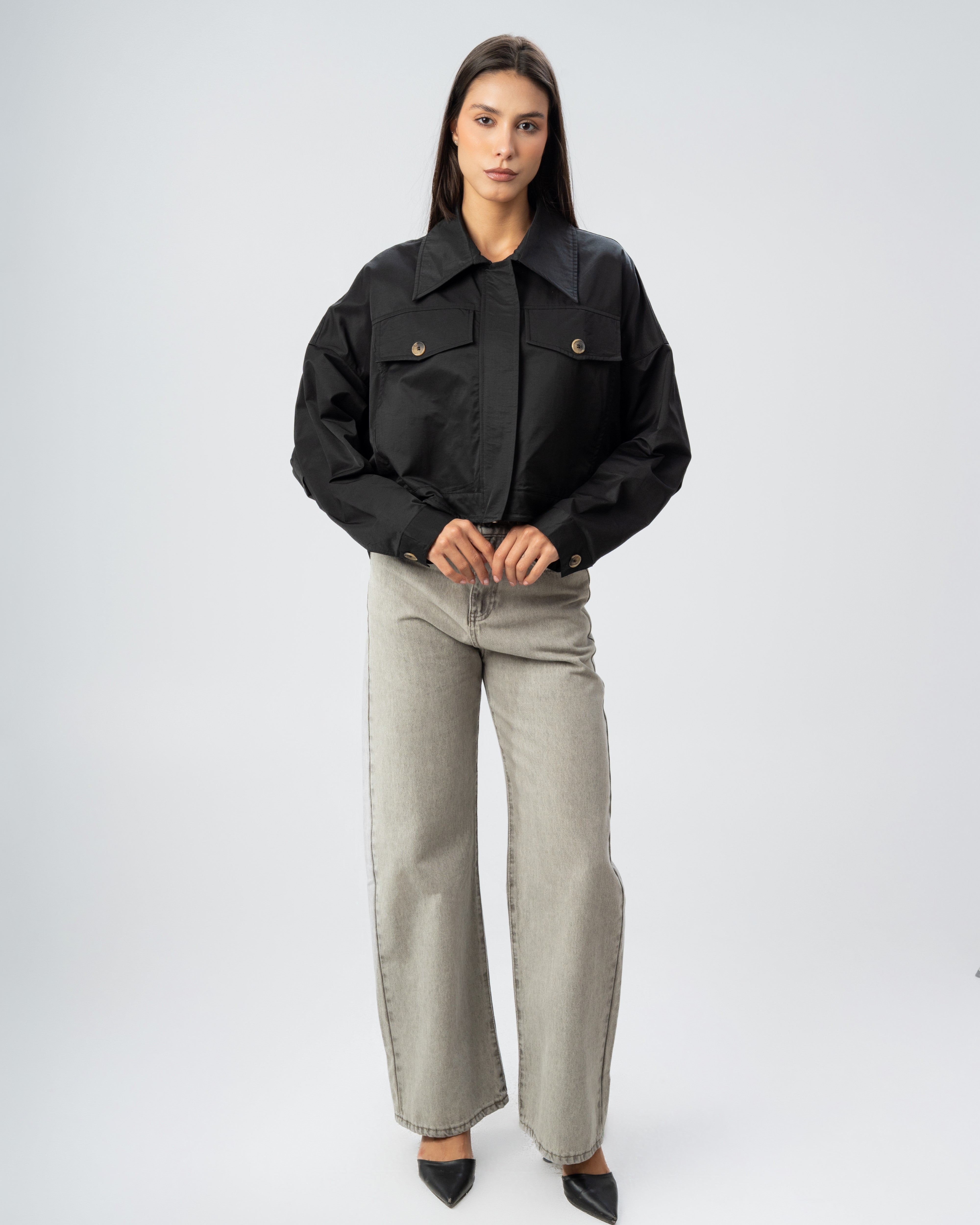 Gabardine Jacket - With Chest Pockets