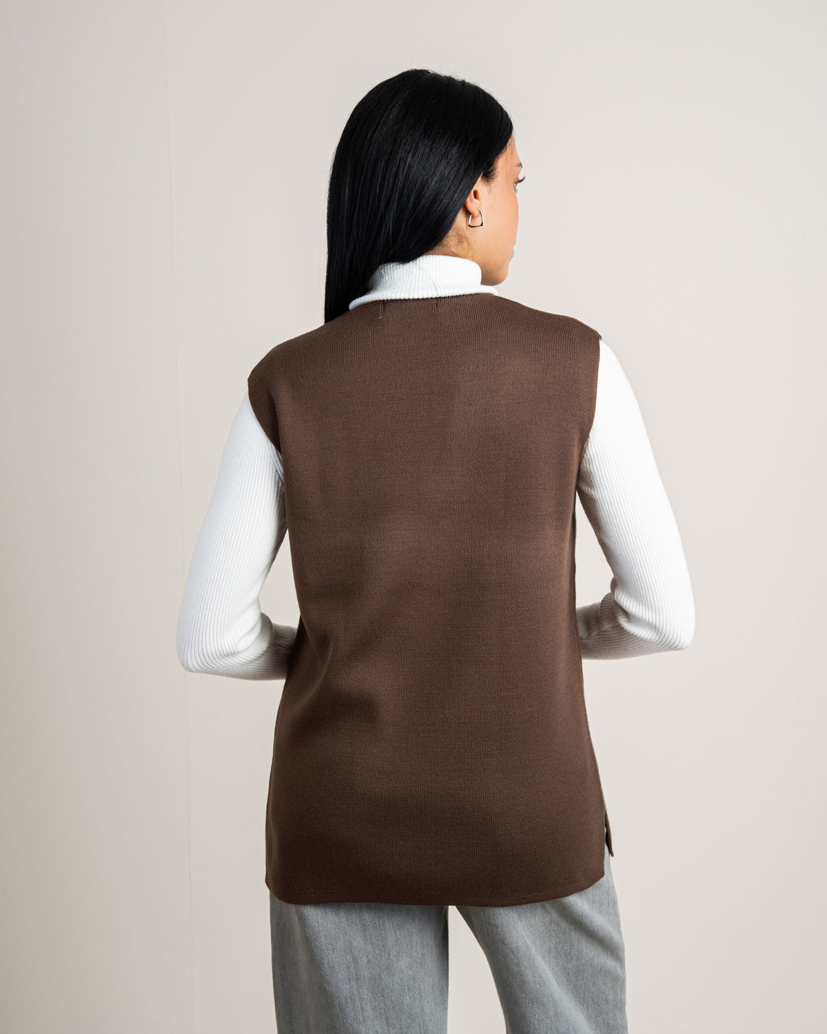 Plain Sleeveless Knitwear Vest