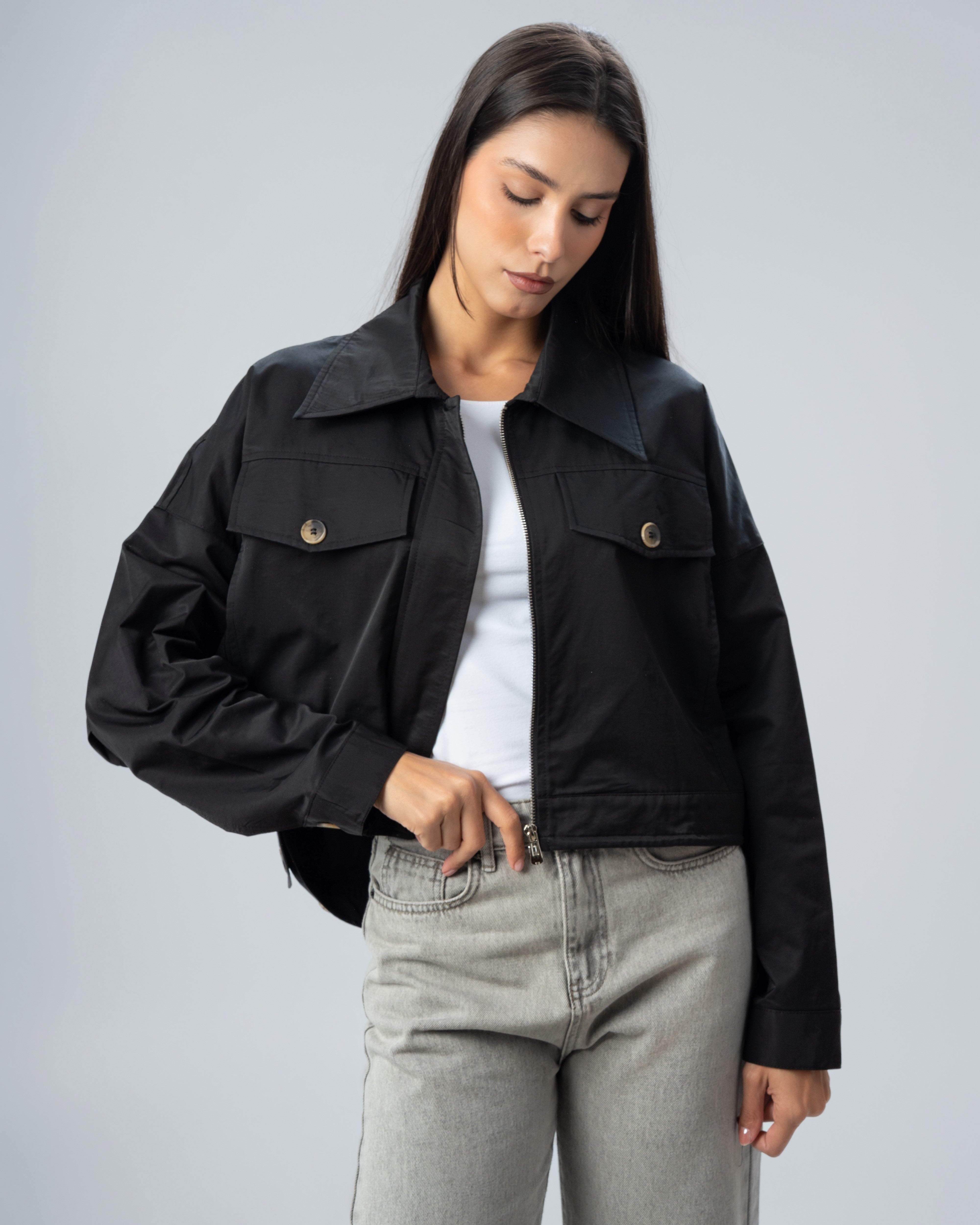 Gabardine Jacket - With Chest Pockets