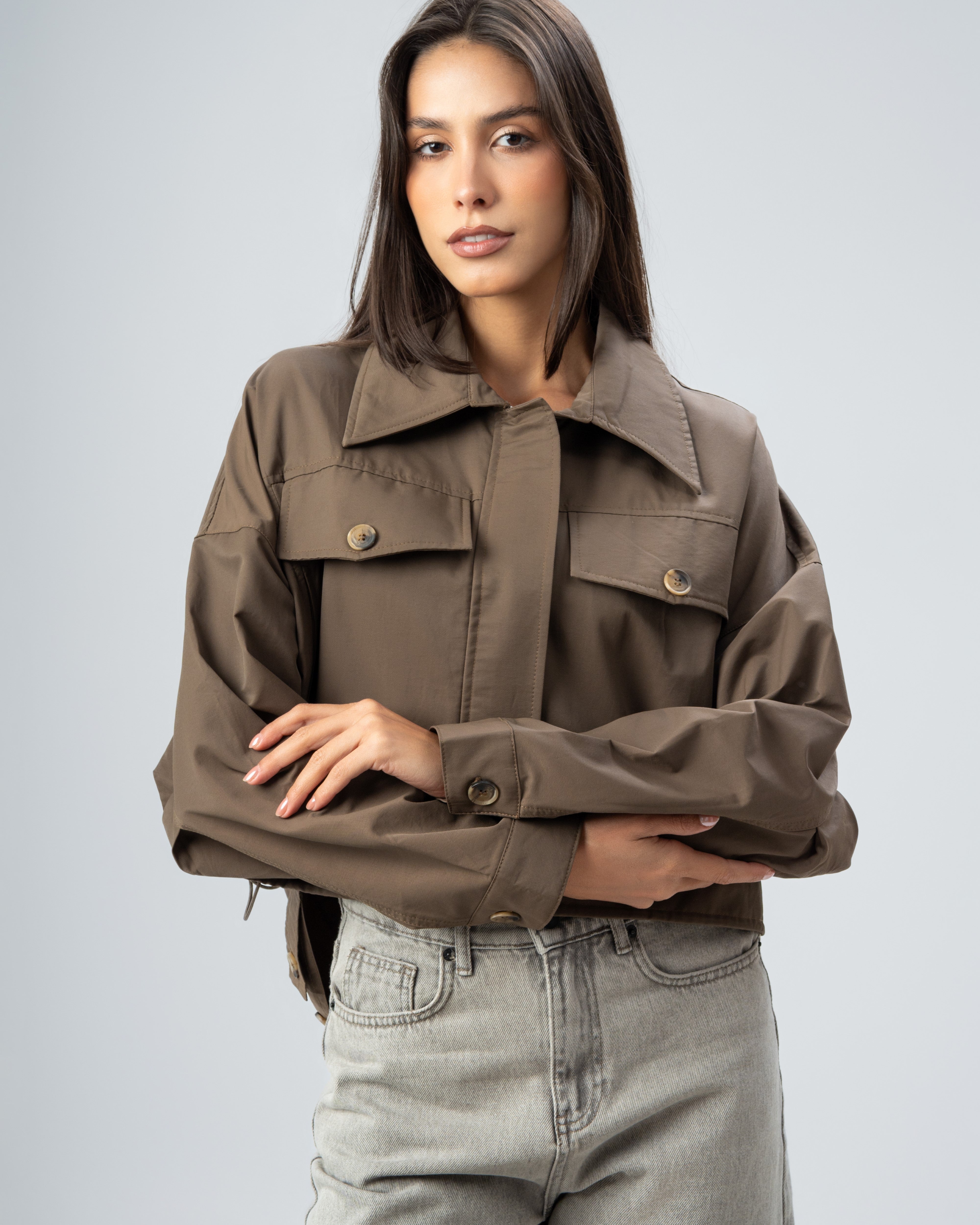 Gabardine Jacket - With Chest Pockets
